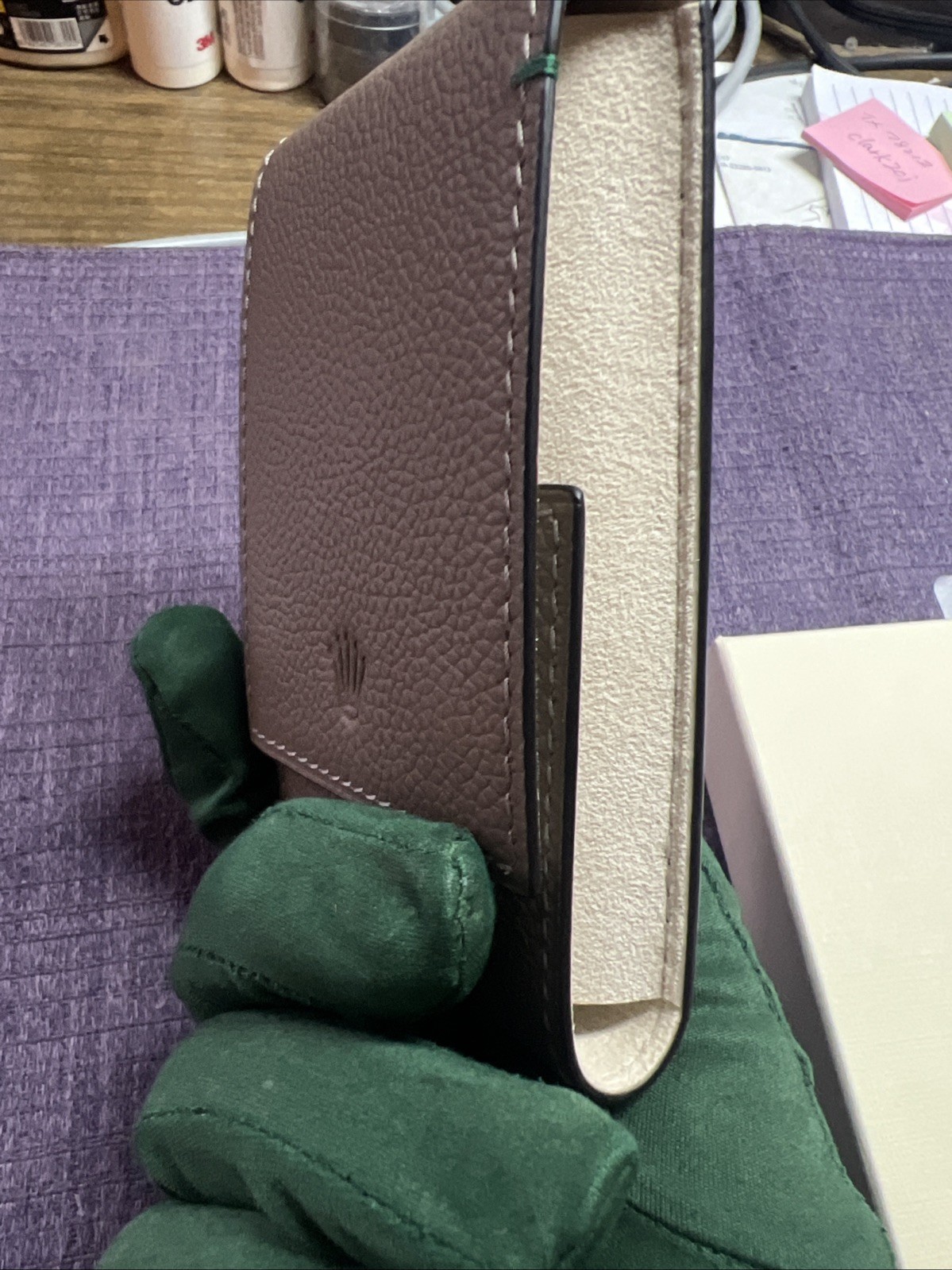 Rolex taupe leather travel pouch.New sealed In Box. Dealer New version Gift 🎁