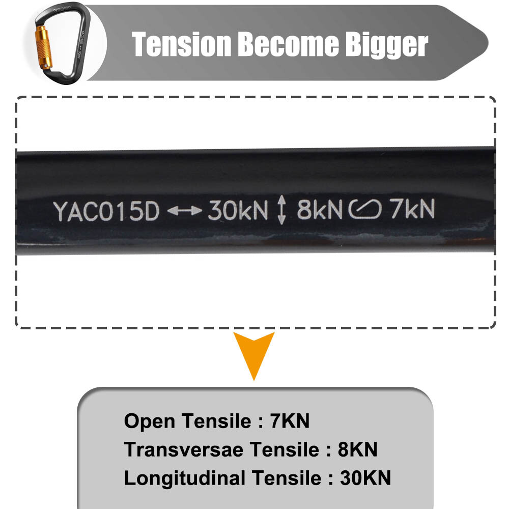 30KN Heavy Duty Auto Locking Climbing Carabiner Aluminum D Ring Clips Twist Lock