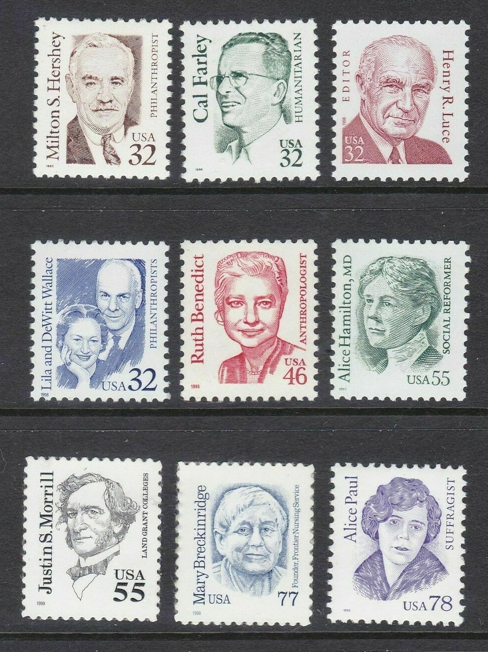 US, #2933-43 Great Americans full set 9 stamps, MNH