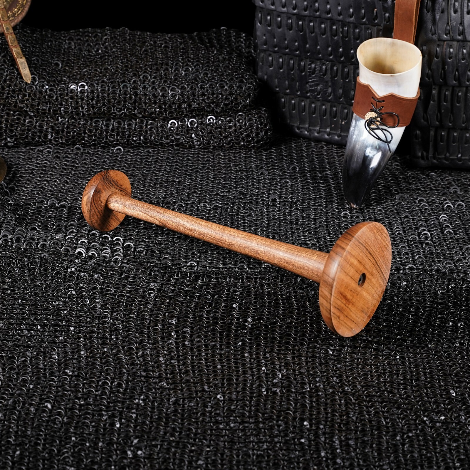 Helmet Stand Wooden Display Armor Roman Spartan Greek Armour Headgear 14.5 Inch