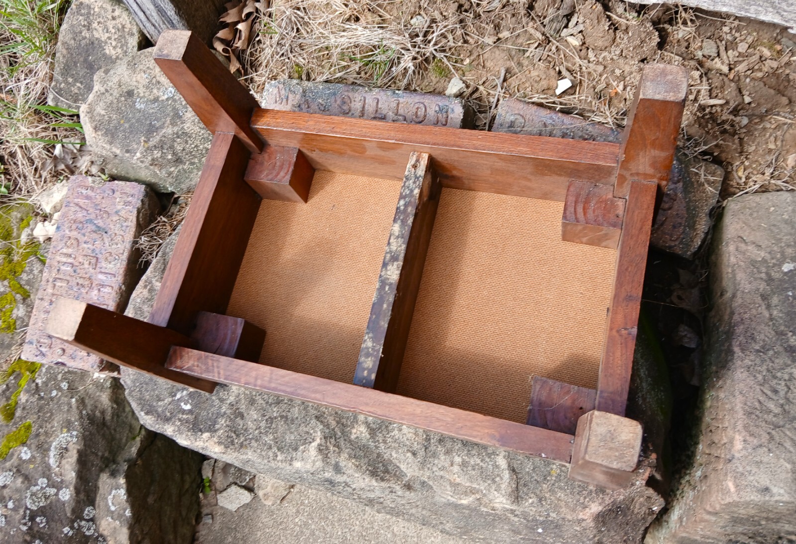 Antique Walnut Mission Style Arts & Crafts Style Foot Stool 1920