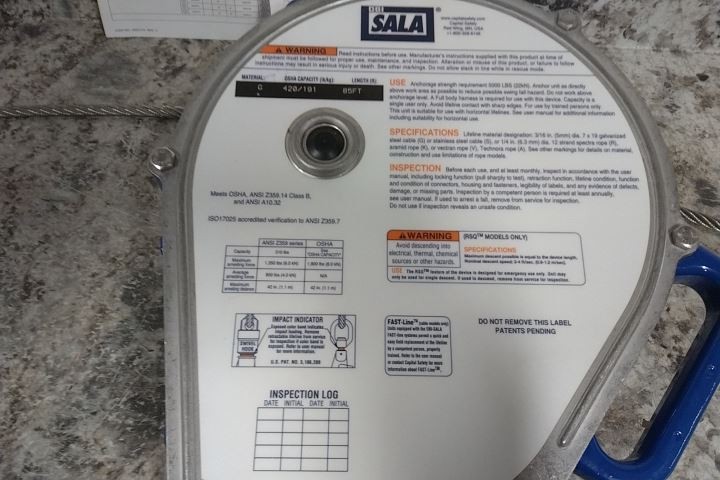 3M DBI-Sala 3400860 85 Ft Length 420 Lb Weight Cap Self-Retracting Lifeline