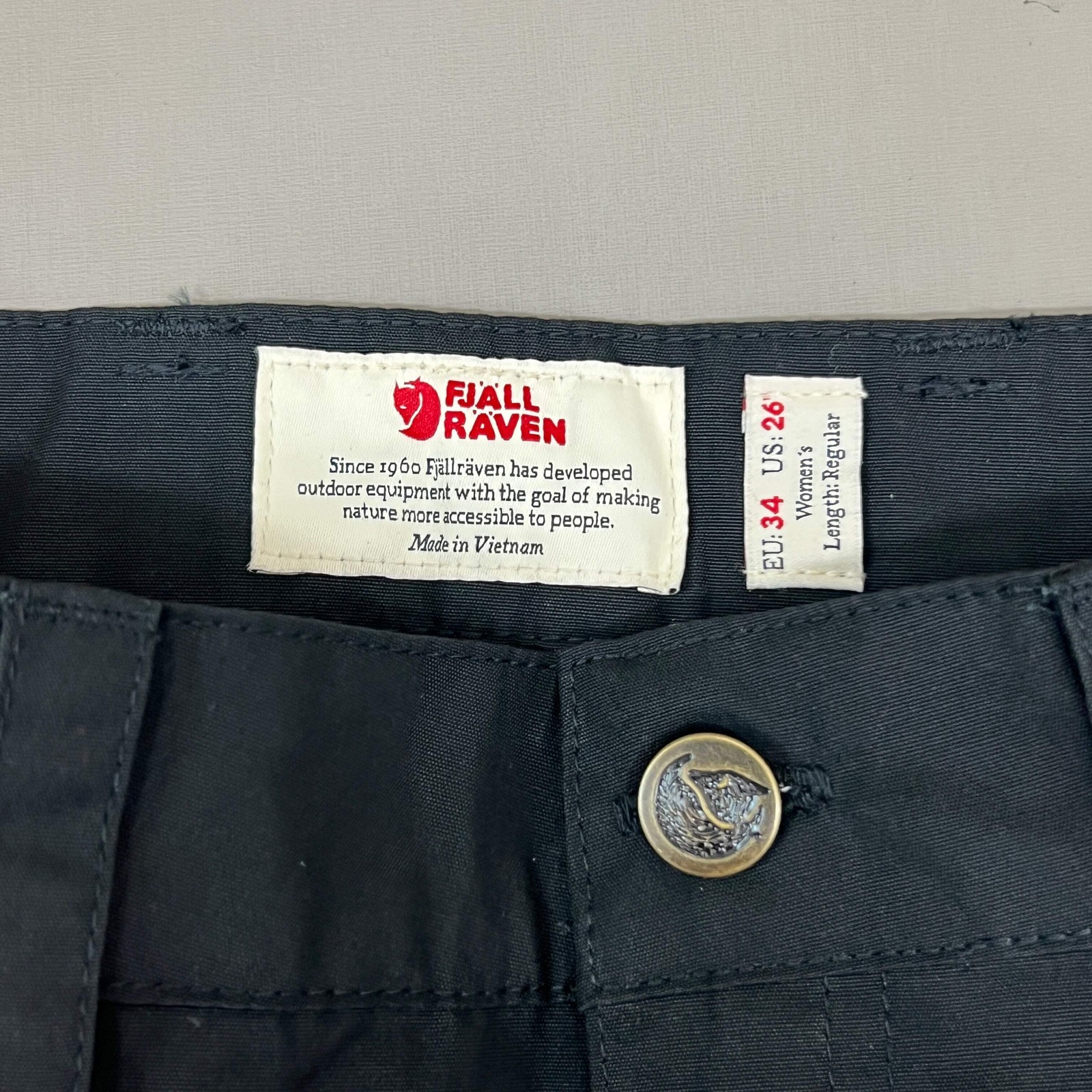 FJALLRAVEN Vidda Pro Pant G-1000 Women's Sz US 26 EUR 34 Black 89335 (New)