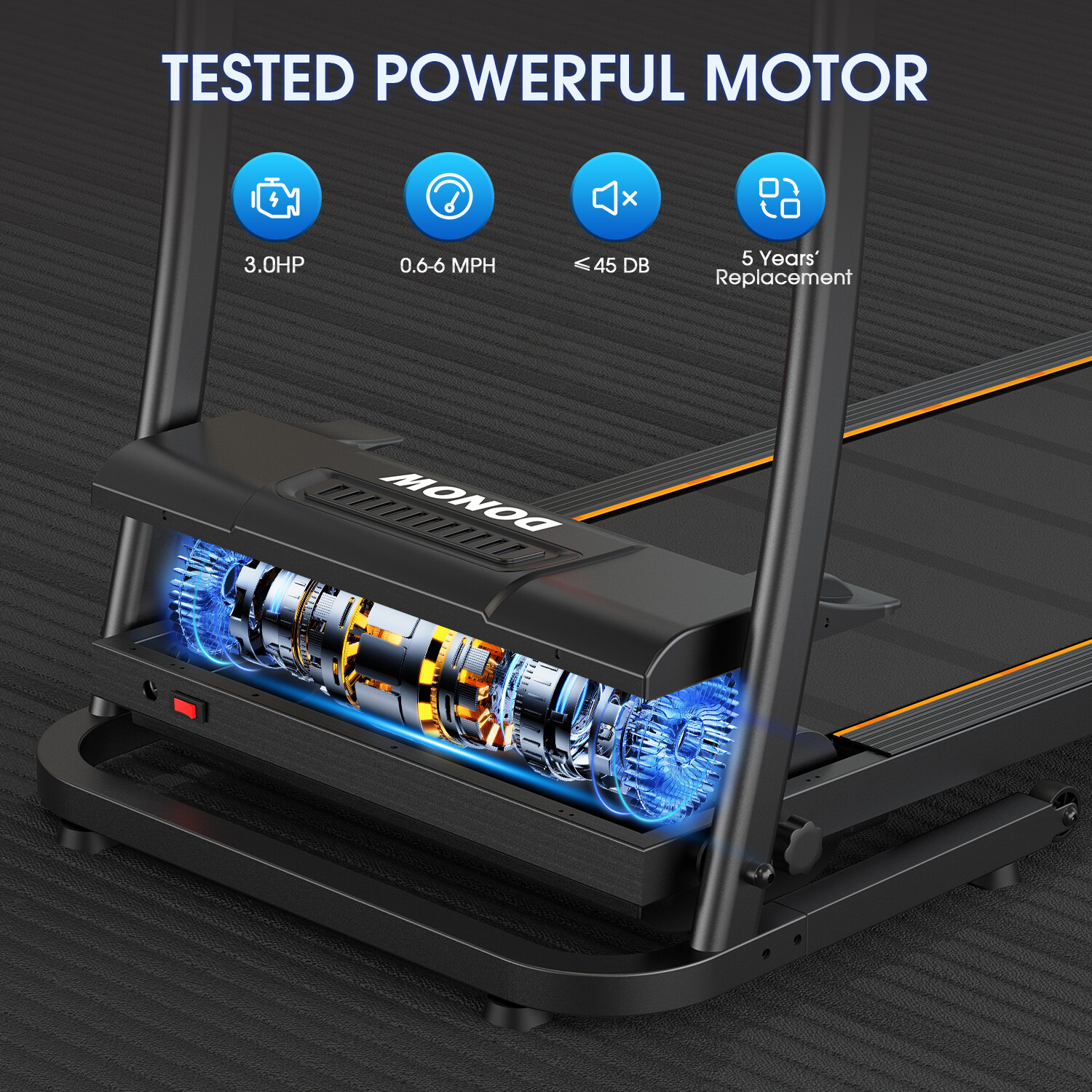 Treadmill with Incline, 3.0HP Foldable Treadmill for Home Office Small Space Por