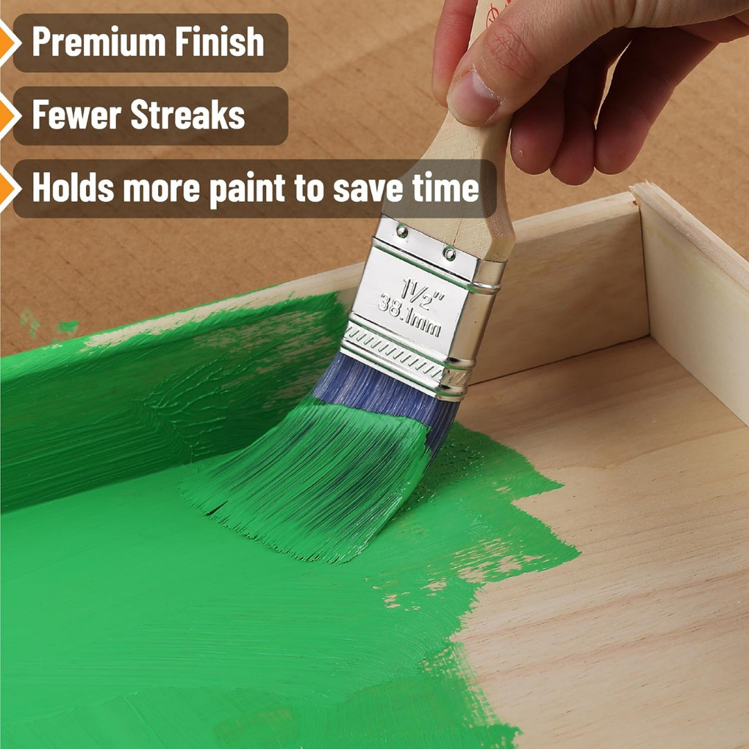 Paint Brushes 6-Pack Angle Brushes in Assorted Sizes for All Latex and Oil Paint