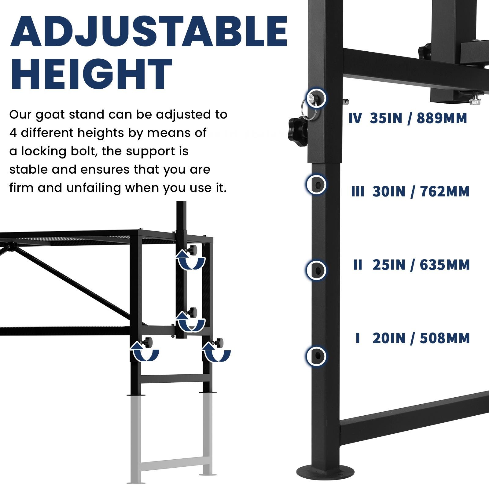 Goat Milking Stand, Adjustable Milking Stand with a Ramp for Sheep and Goats