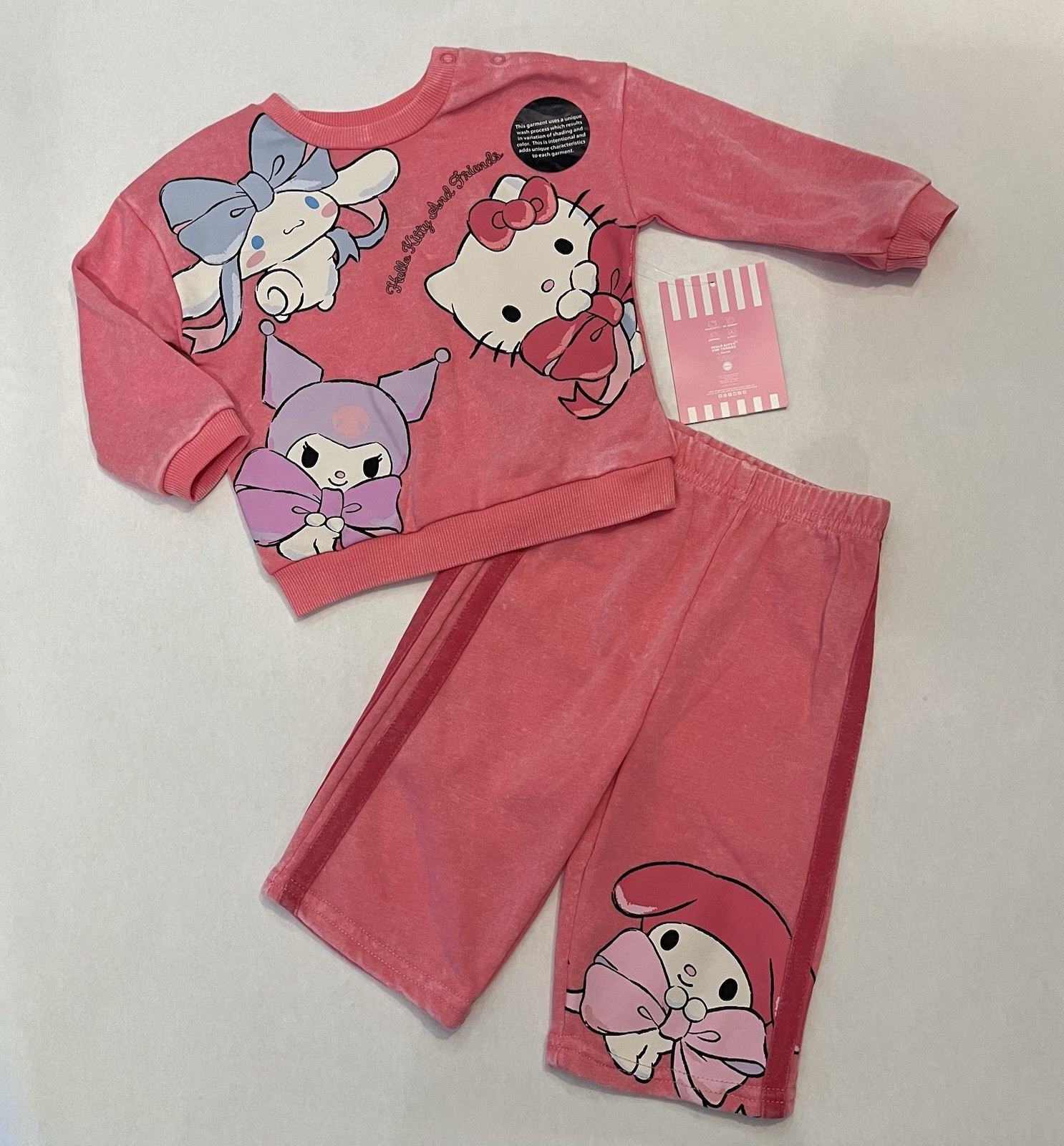 Hello Kitty Baby Girl 6-9 Months Pants Sweatshirt 2 PC Set Cute Pink Outfit New