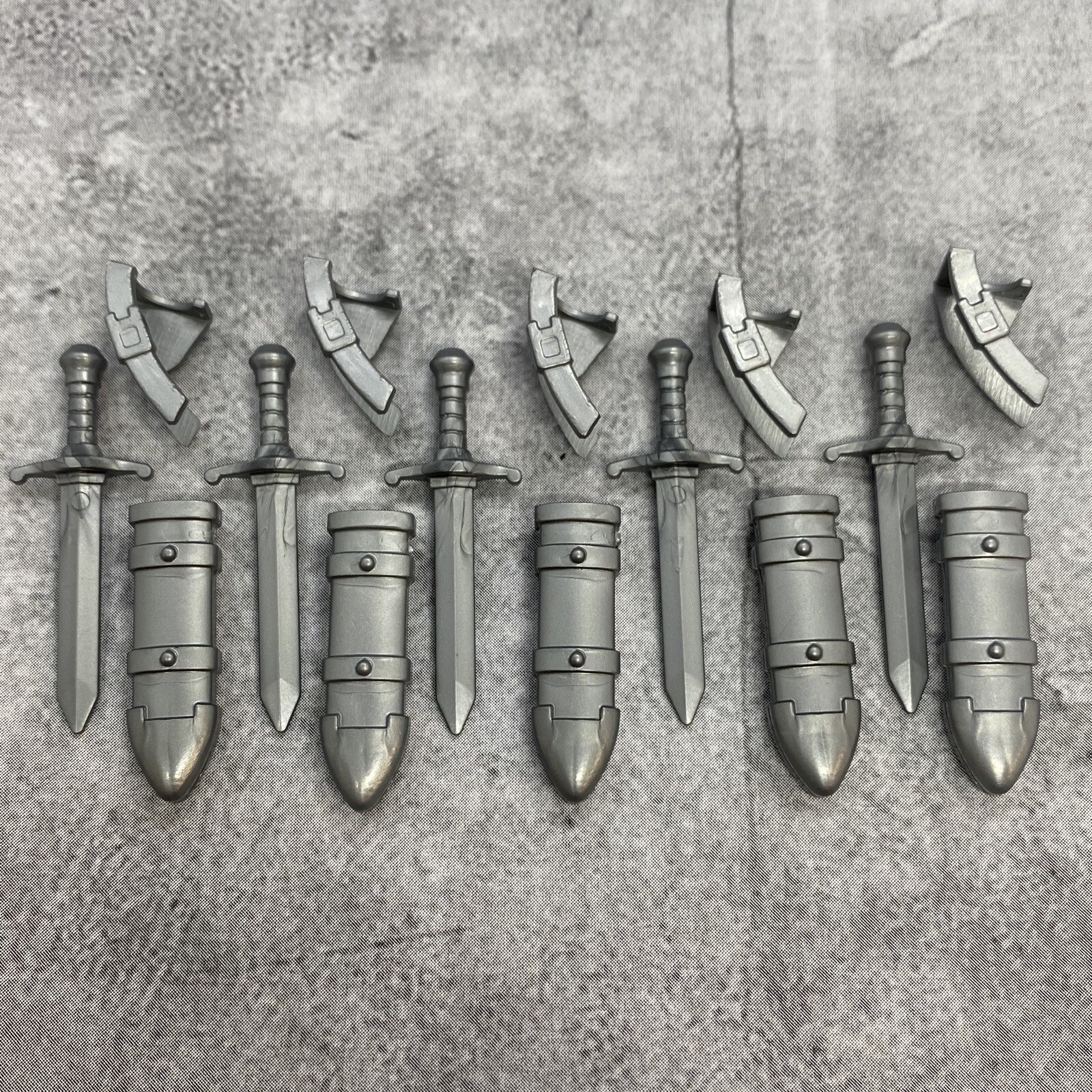 5pack Gray Sword & Sheath Blocks Weapons Accessories for Minifigures C46955