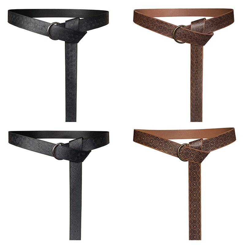 Retro Medieval Warriors Waist Belt Embossed Stage Tool Cosplay Clothing