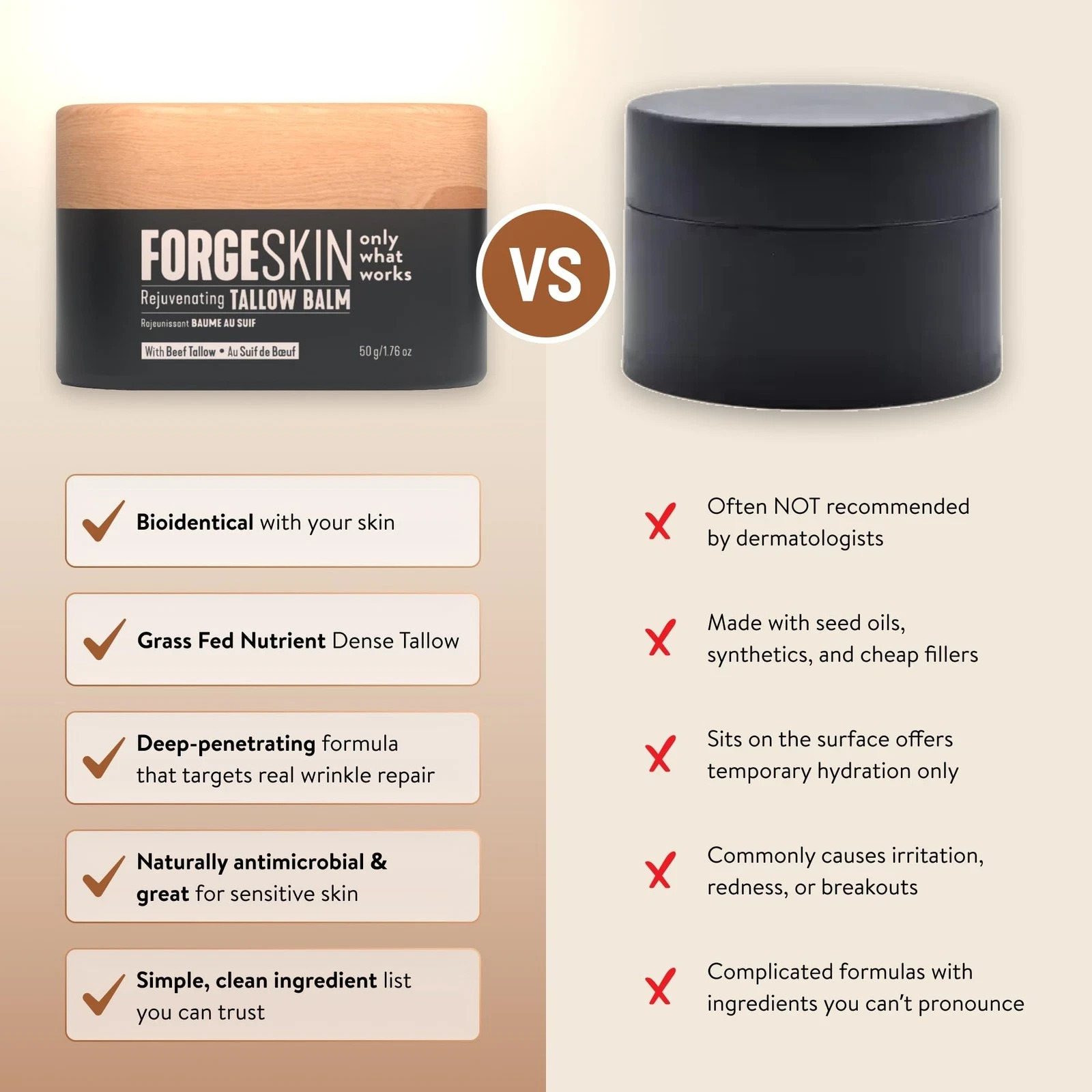 Forge Skin Men's Face Cream Beef Tallow Face Balm New Version FREE Same Day Ship