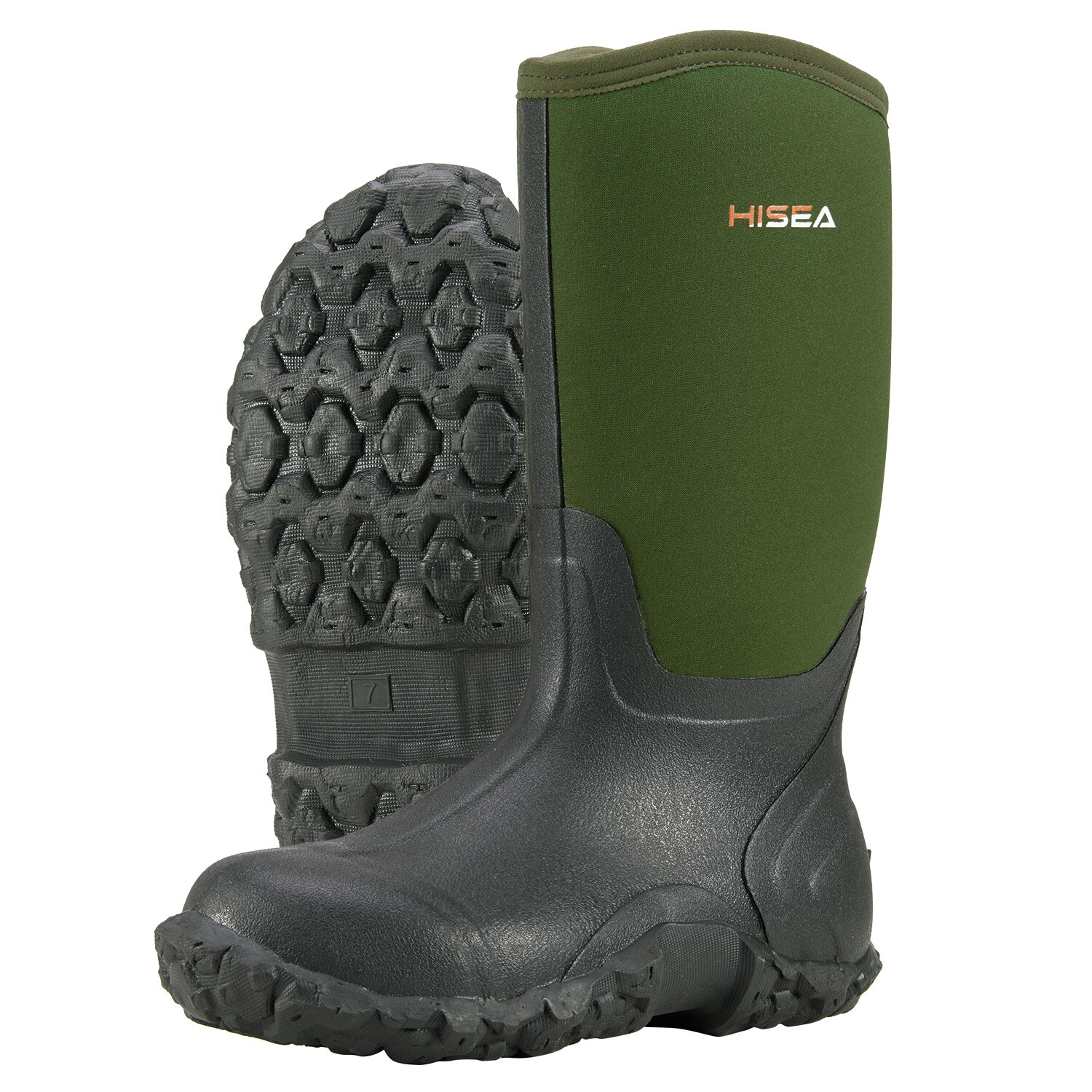HISEA Men Neoprene Rain Boots Waterproof Insulated Hunting Fishing Mud Work Boot