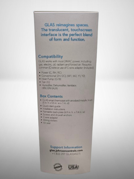 Johnson Controls SiO2-10000 Glas Smart Thermostat FAST FREE SHIPPING c