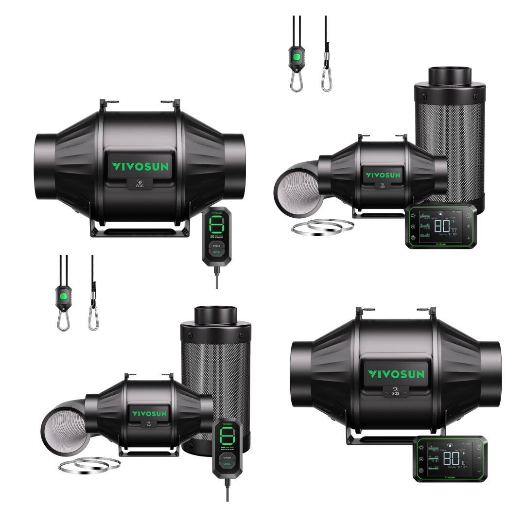 VIVOSUN AeroZesh T4/T6 Inline Duct Fan Smart Ventilation System For Grow Tent