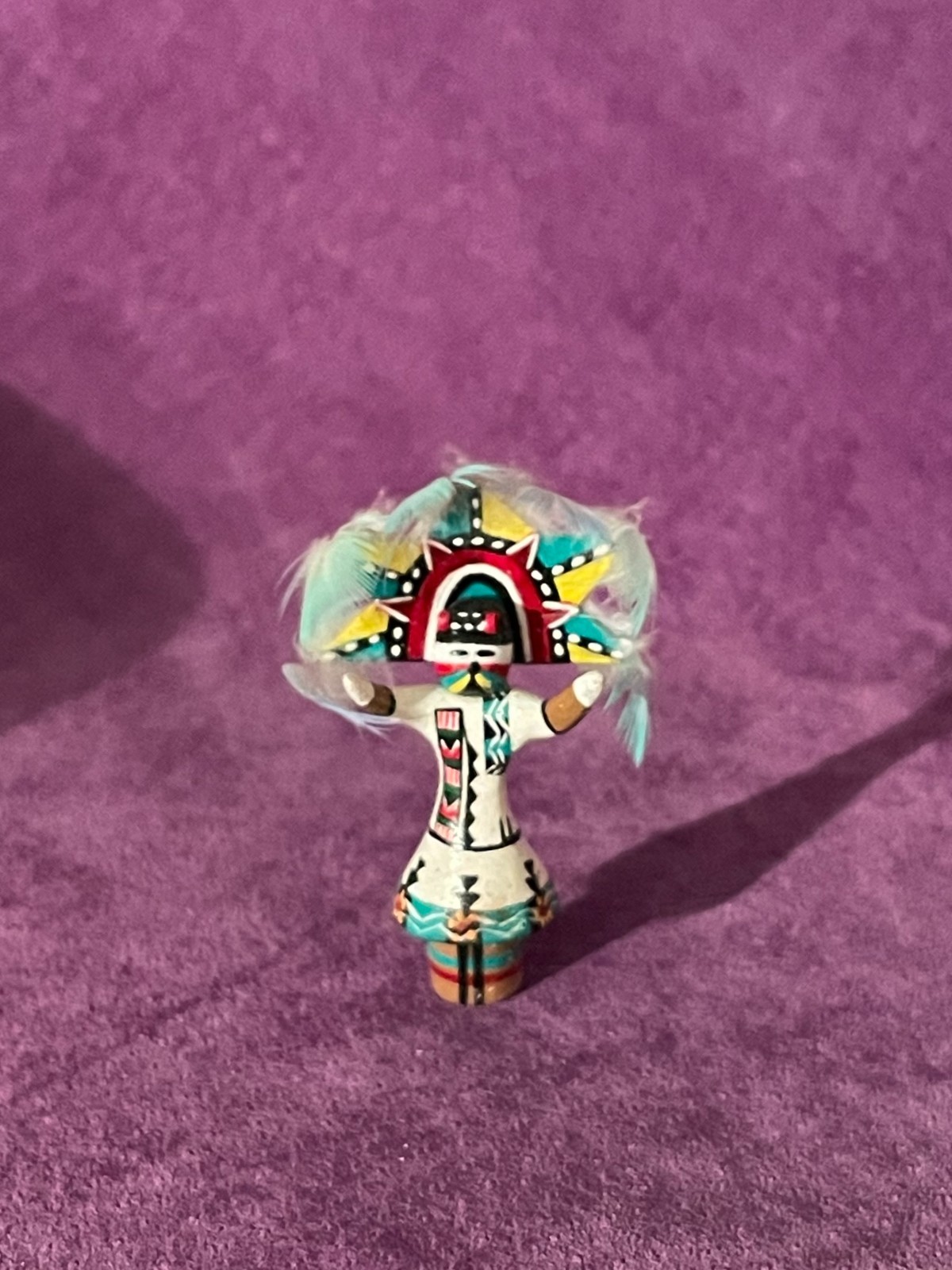 MINIATURE-KACHINA-APACHE GAAN DANCER-NATIVE AMERICAN-TINY FINE DETAILS-1.75"