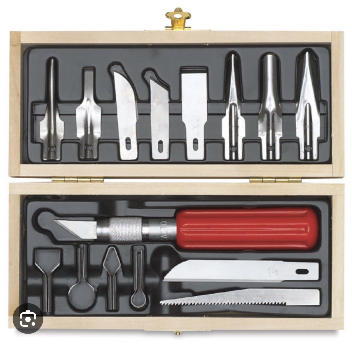 X-ACTO Deluxe Woodcarving Set Hobby Knife Wood Case 16 Piece Blades Gouges X5175