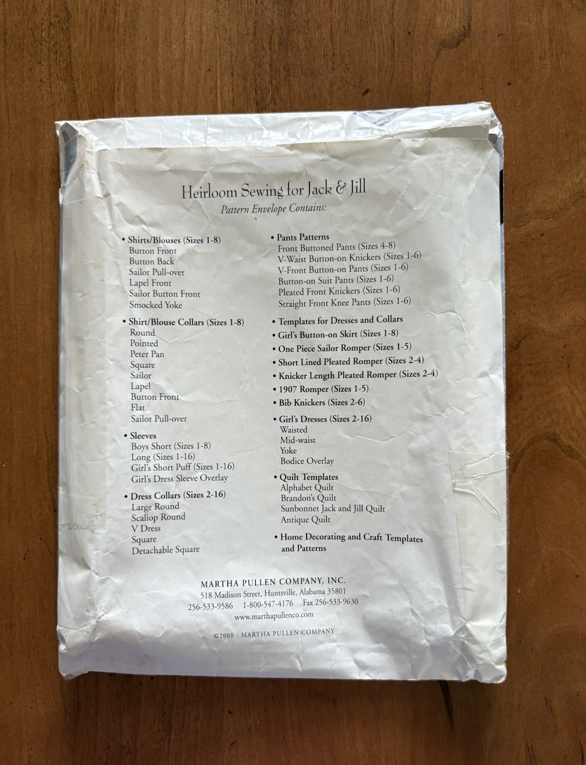 Heirloom Sewing For Jack & Jill Hardcover Book Pattern Included By Martha Pullen