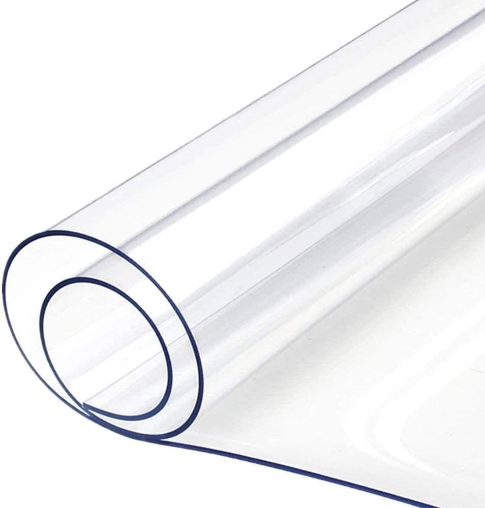 60-Gauge Clear Plastic Vinyl Fabric - 54" Wide PVC 1 3 5 10 15 21 yd. Sheet Roll