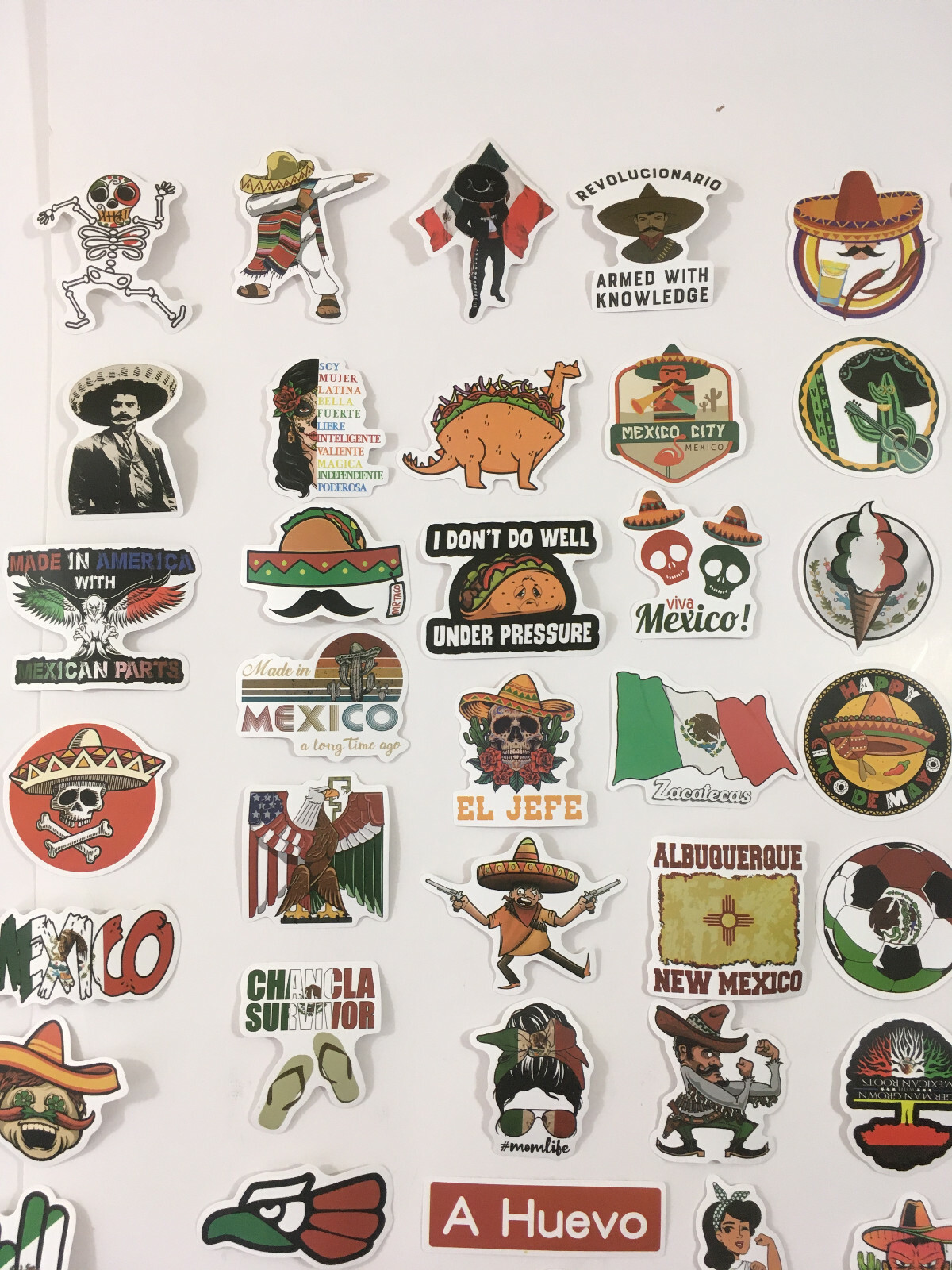 98 Pcs Mexican Stickers Mexico Flag Hispanic Latino Pride Sticker Funny Joke
