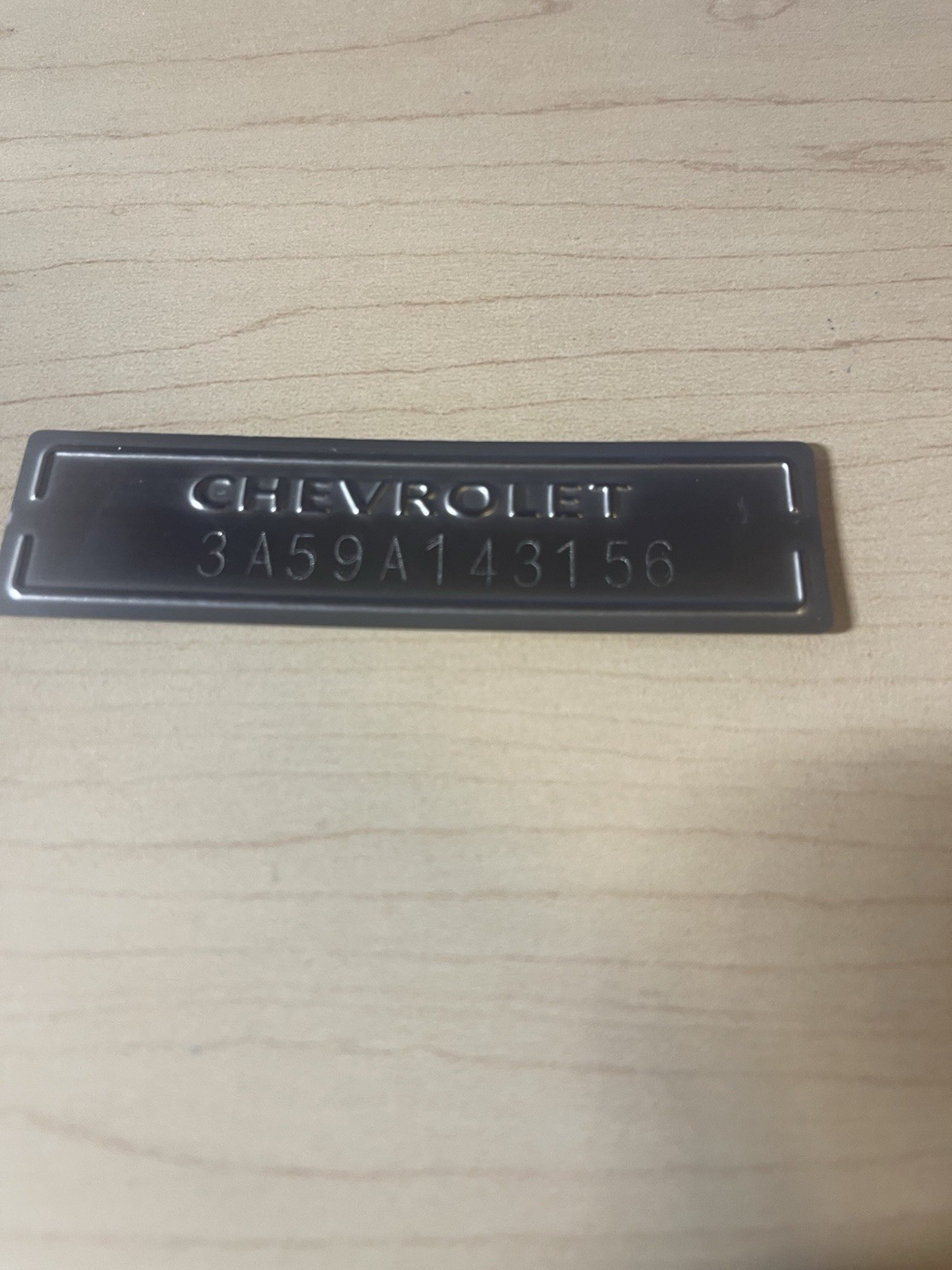 CHEVY CHEVROLET DOOR DASH TAG DATA SERIAL NUMBER PLATE *Stamped w/ Your Number*