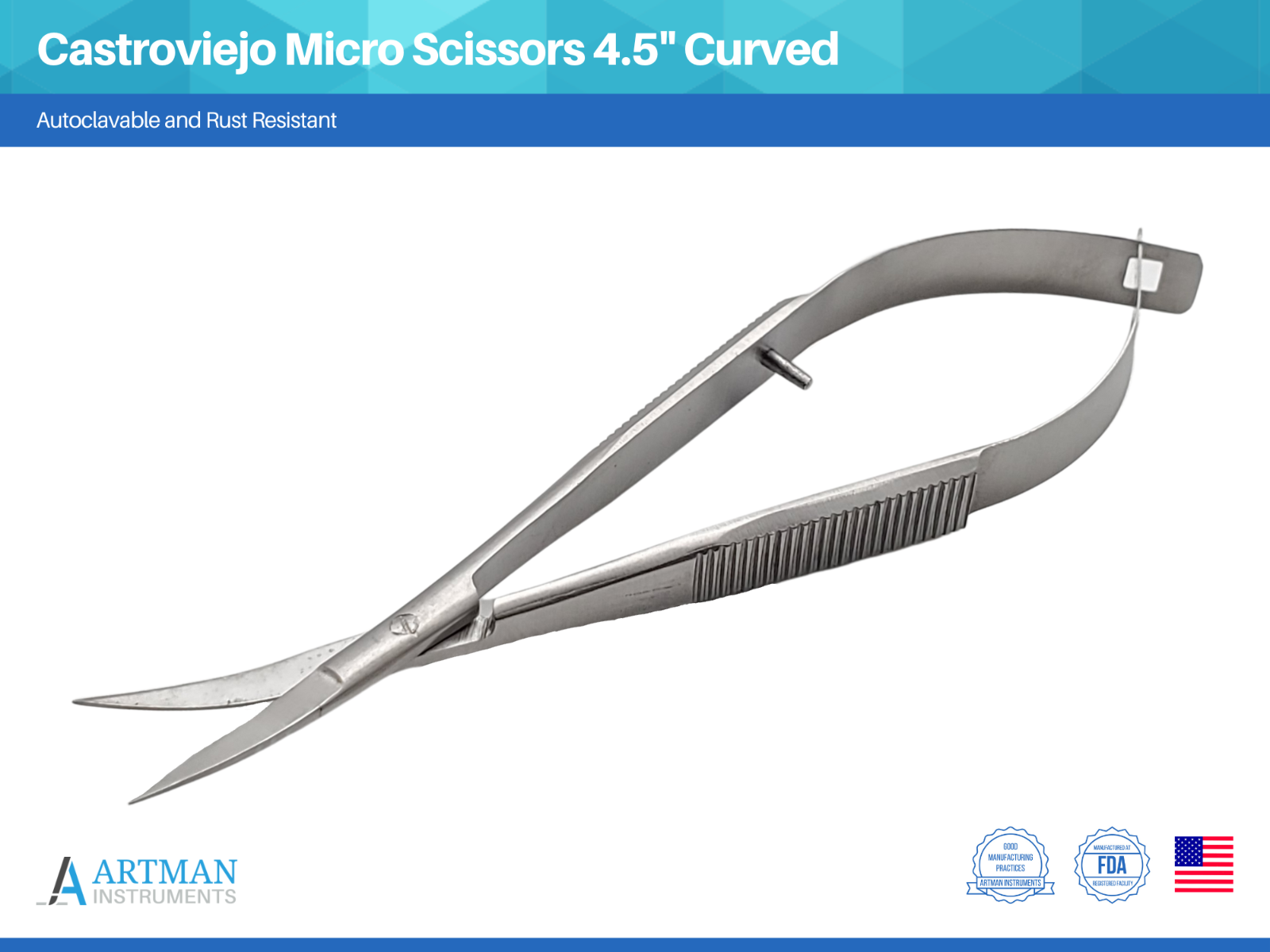 Castroviejo Micro Scissors 4.5" Curved ARTMAN