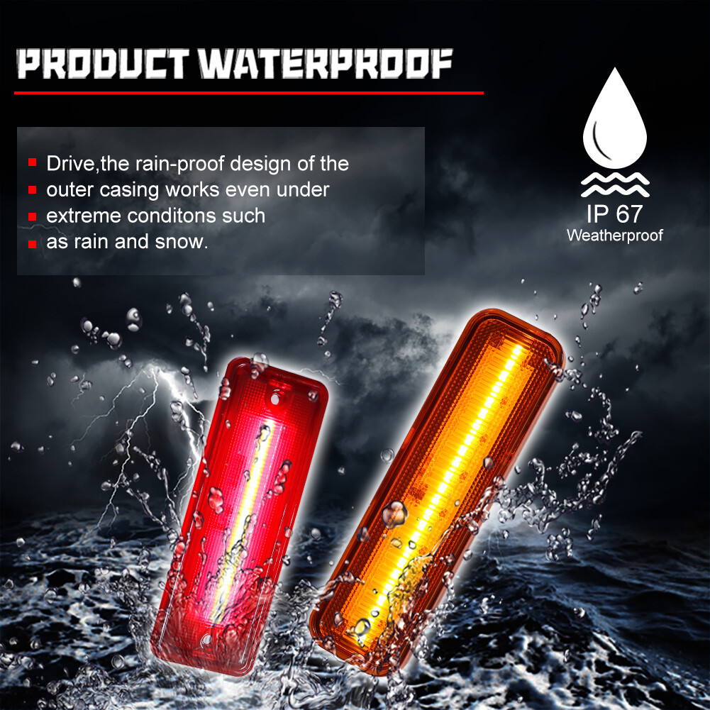 For 78-87 El Camino & Caballero Amber/Red LED Side Marker Parking Light Lamp Set