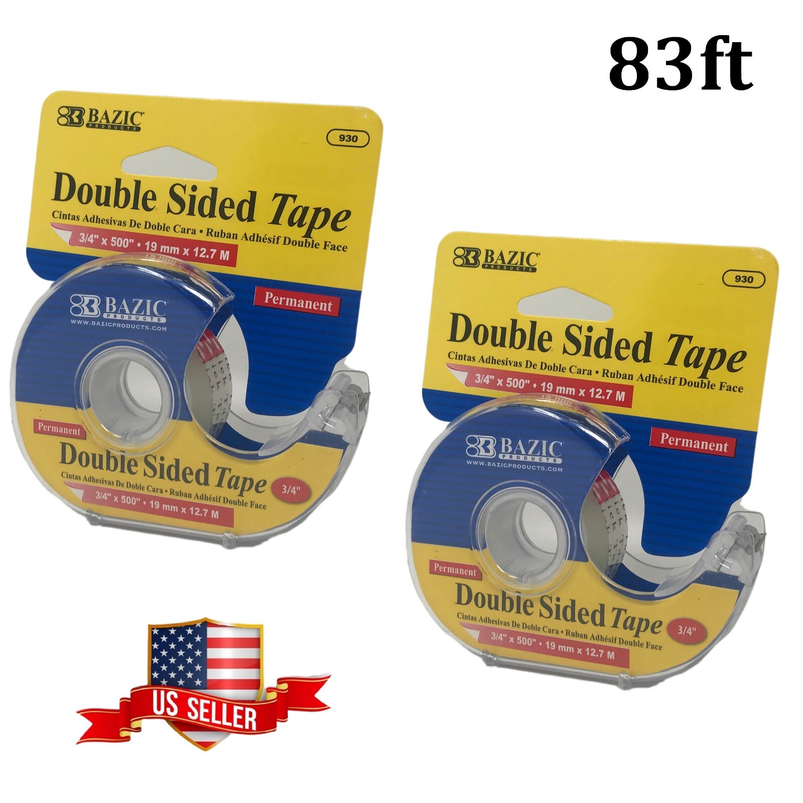 Transparent Tape Double Sided Adhesive Invisible Permanent Tape 83ft Double Face