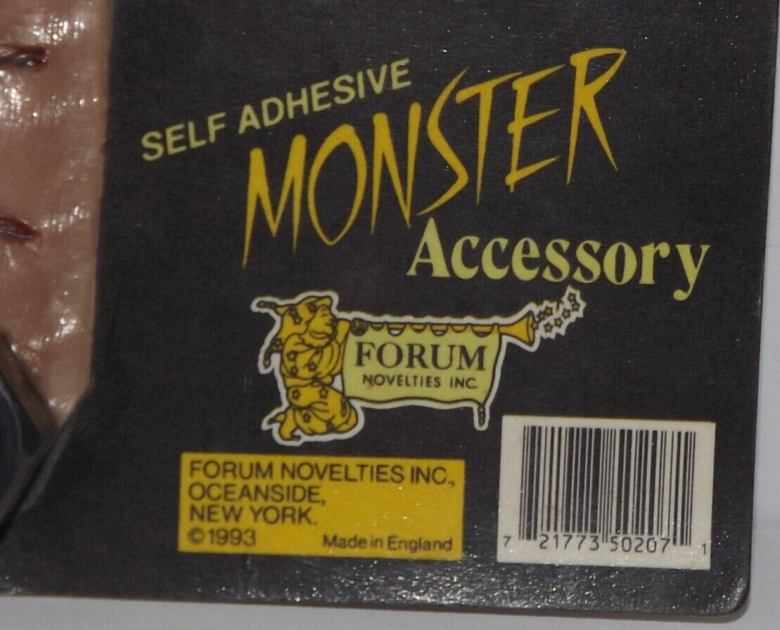 Vintage Forum Novelties Monster Accessory Stitched Gash With Bolts Frankenstein