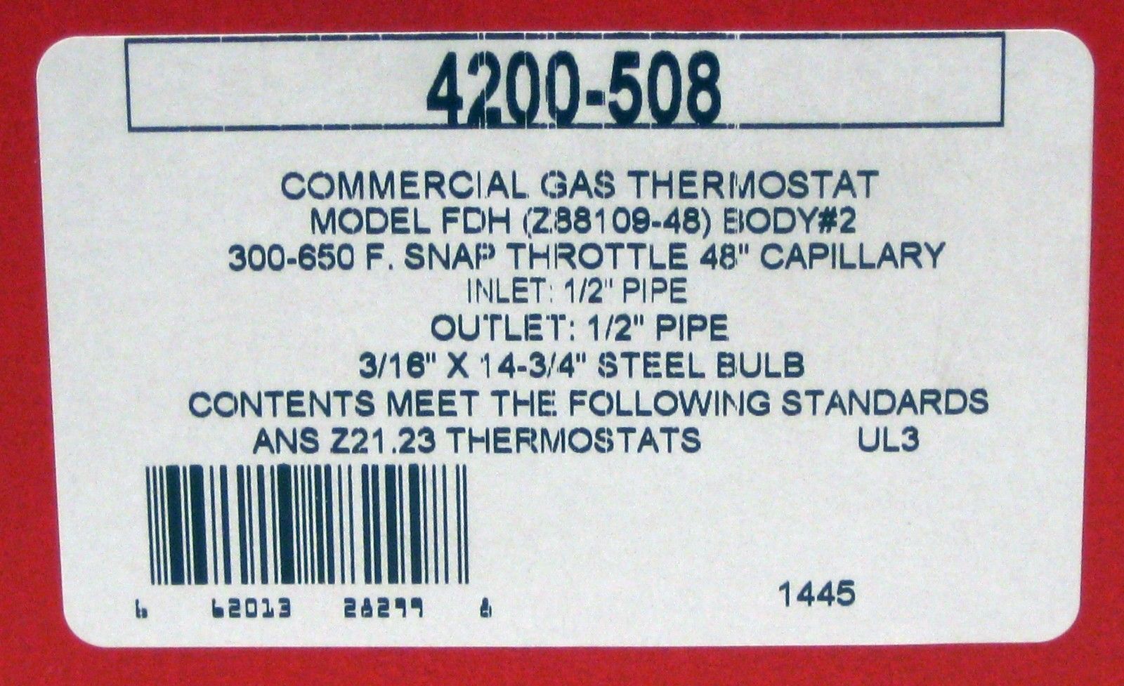 4200-508 Robertshaw Gas Oven Thermostat FDH for 46-1045 Blodgett 11529 7707