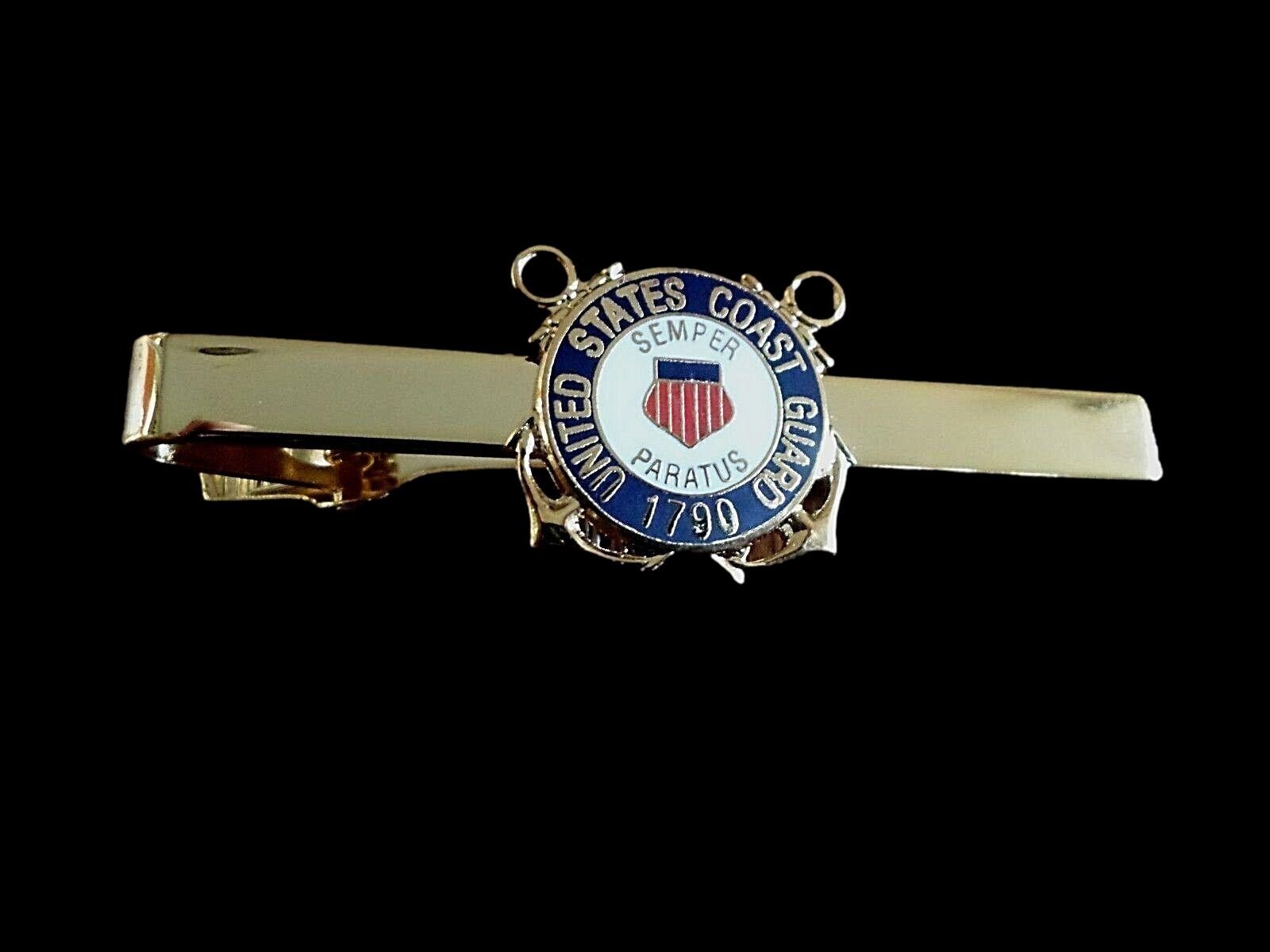U.S COAST GUARD TIE BAR TIE TAC CLIP ON STYLE U.S.A MADE SEMPER PARATUS