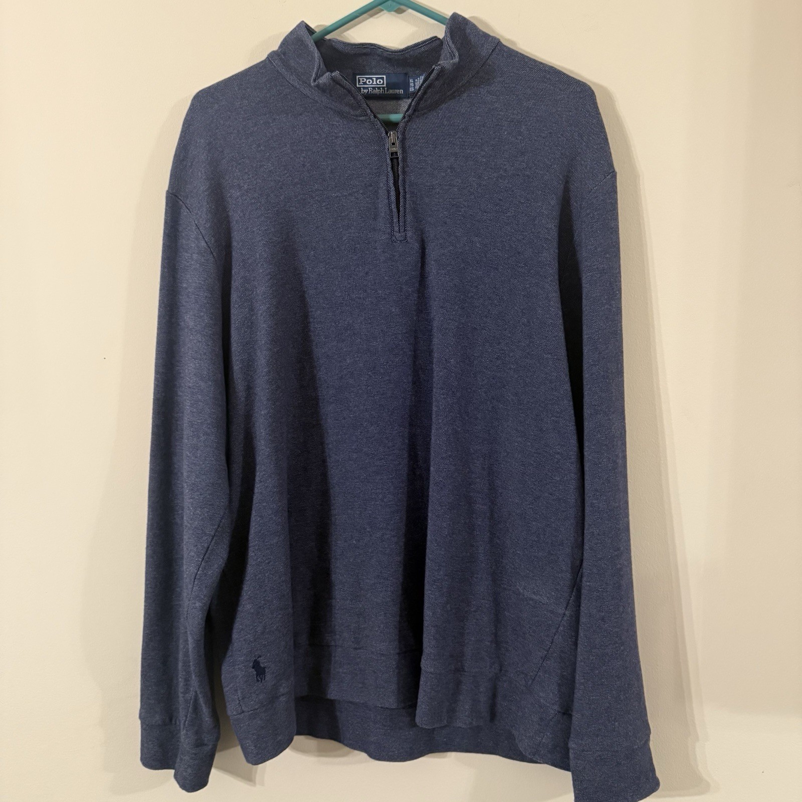 Polo Ralph Lauren Double-Knit Jacquard 1/4 Zip Sweater Mens XL Tag Authenticator