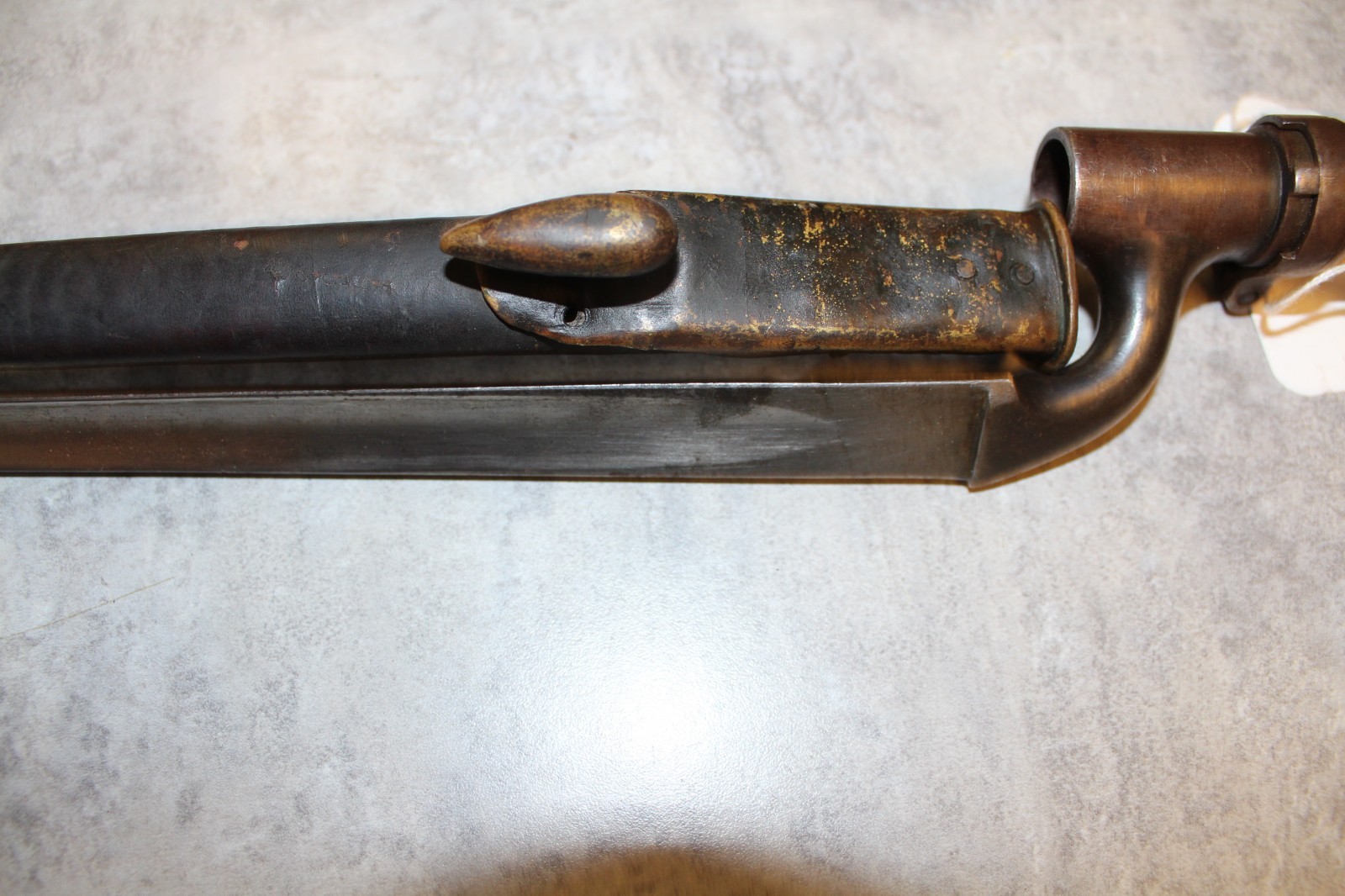 P1876 Martini-Henry Socket Bayonet Leather Scabbard British Pattern 1876