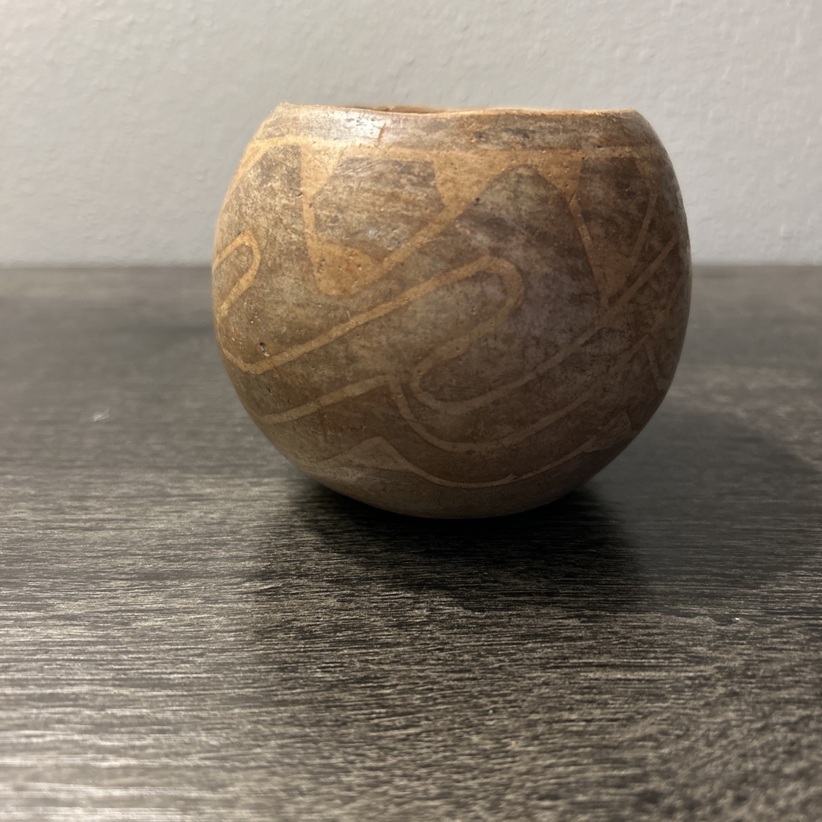 Antique Original Native American Indian Clay Pottery Bowl; Small