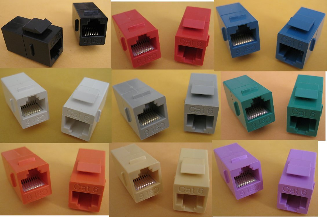 CAT6 RJ45 Ethernet Keystone Network Connector Jack Coupler Wall Plate Extender