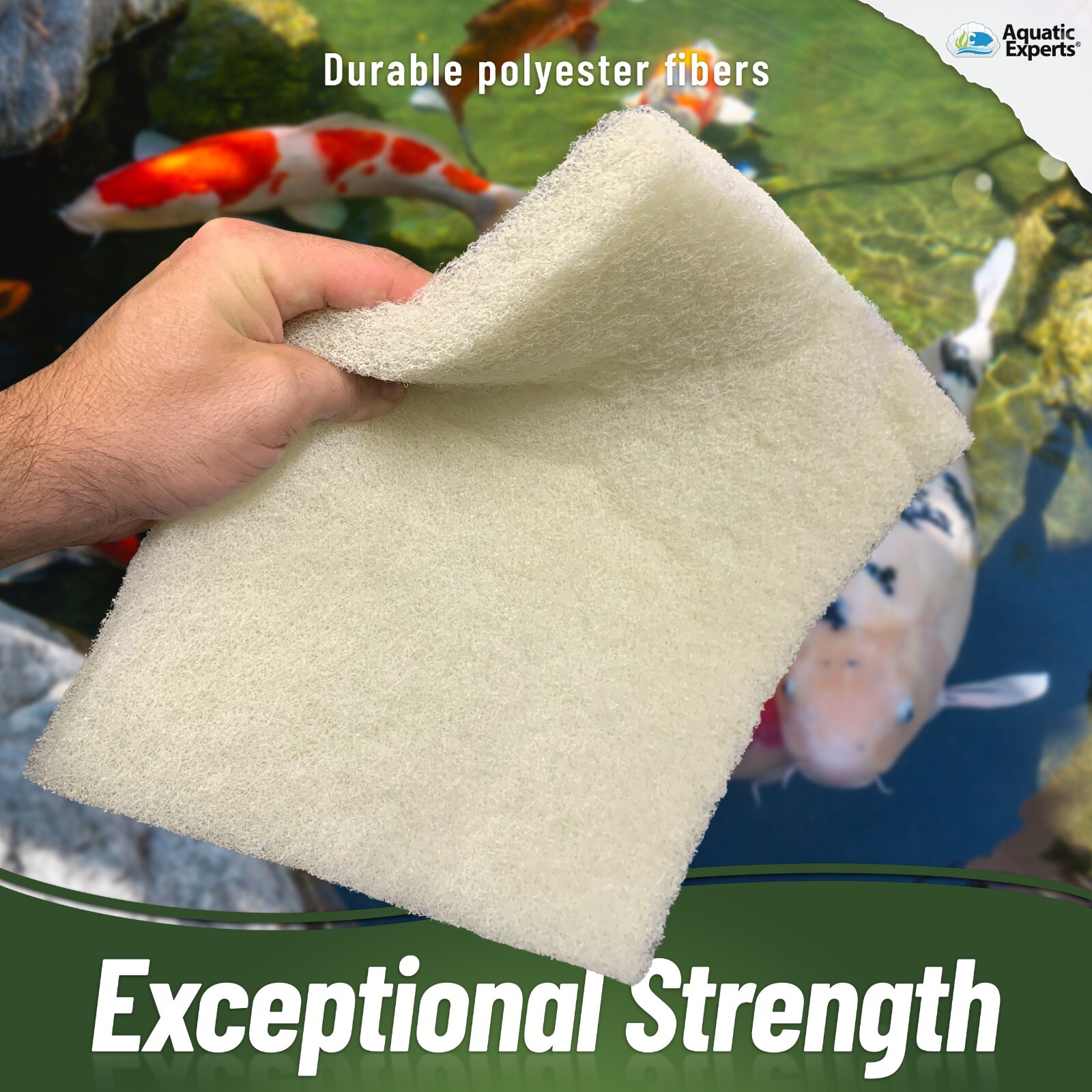 Classic Koi Pond Fine Filter Pad Durable White Bulk Roll Media - 3/4" - 1" Thick