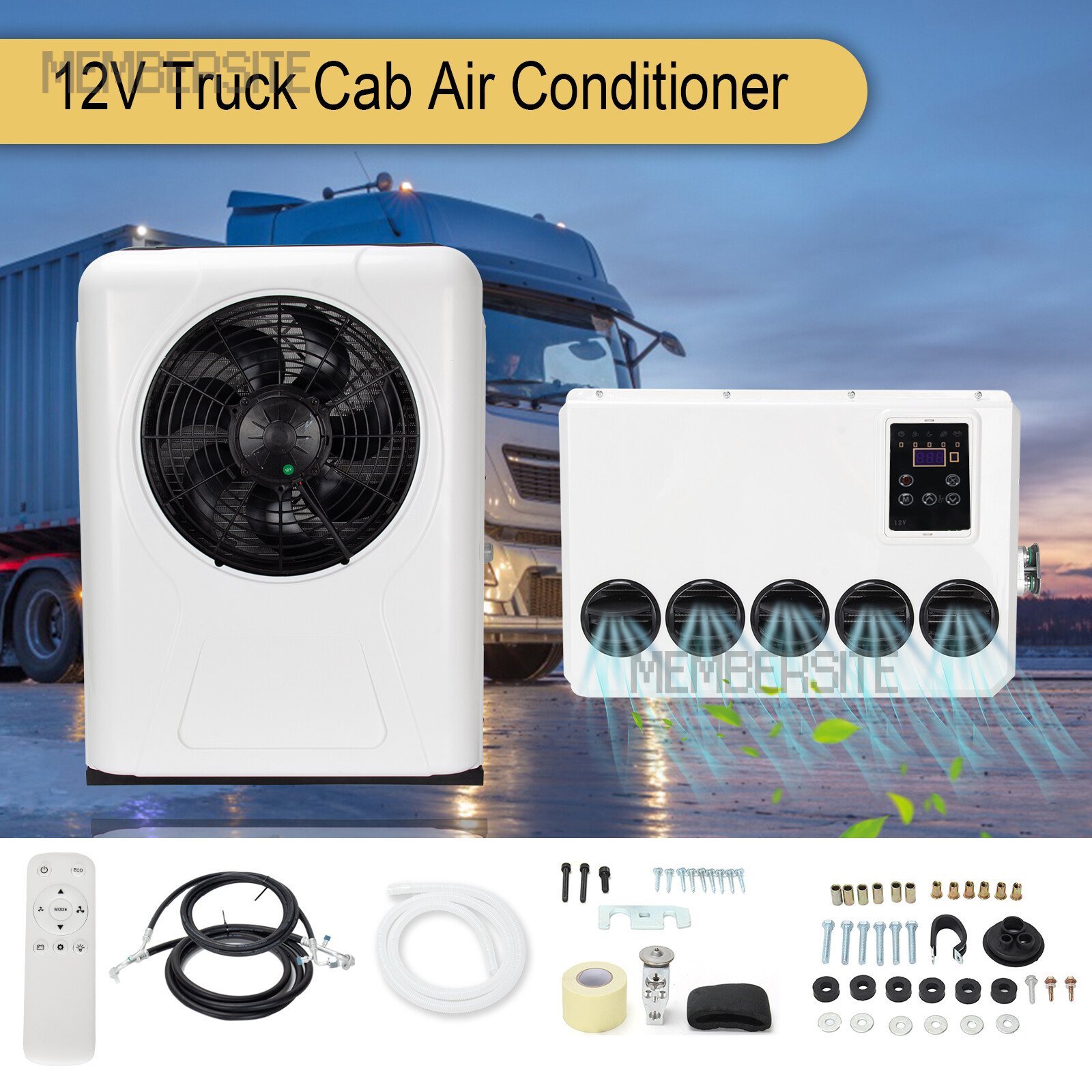 12000 BTU 12V Split AC Truck Cab Air Conditioner For Semi Trucks Bus RV Caravan