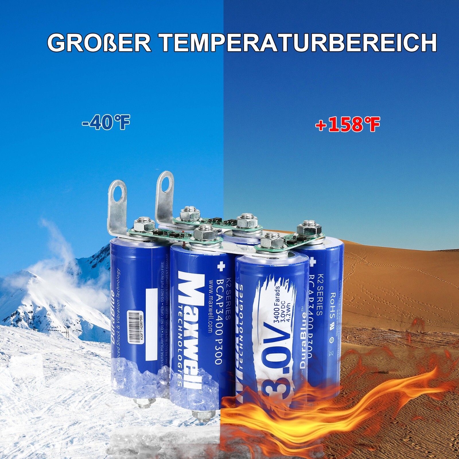 Maxwell 18V 566F Super Audio Capacitor Battery 6pcs 3V 3400Farads solar battery