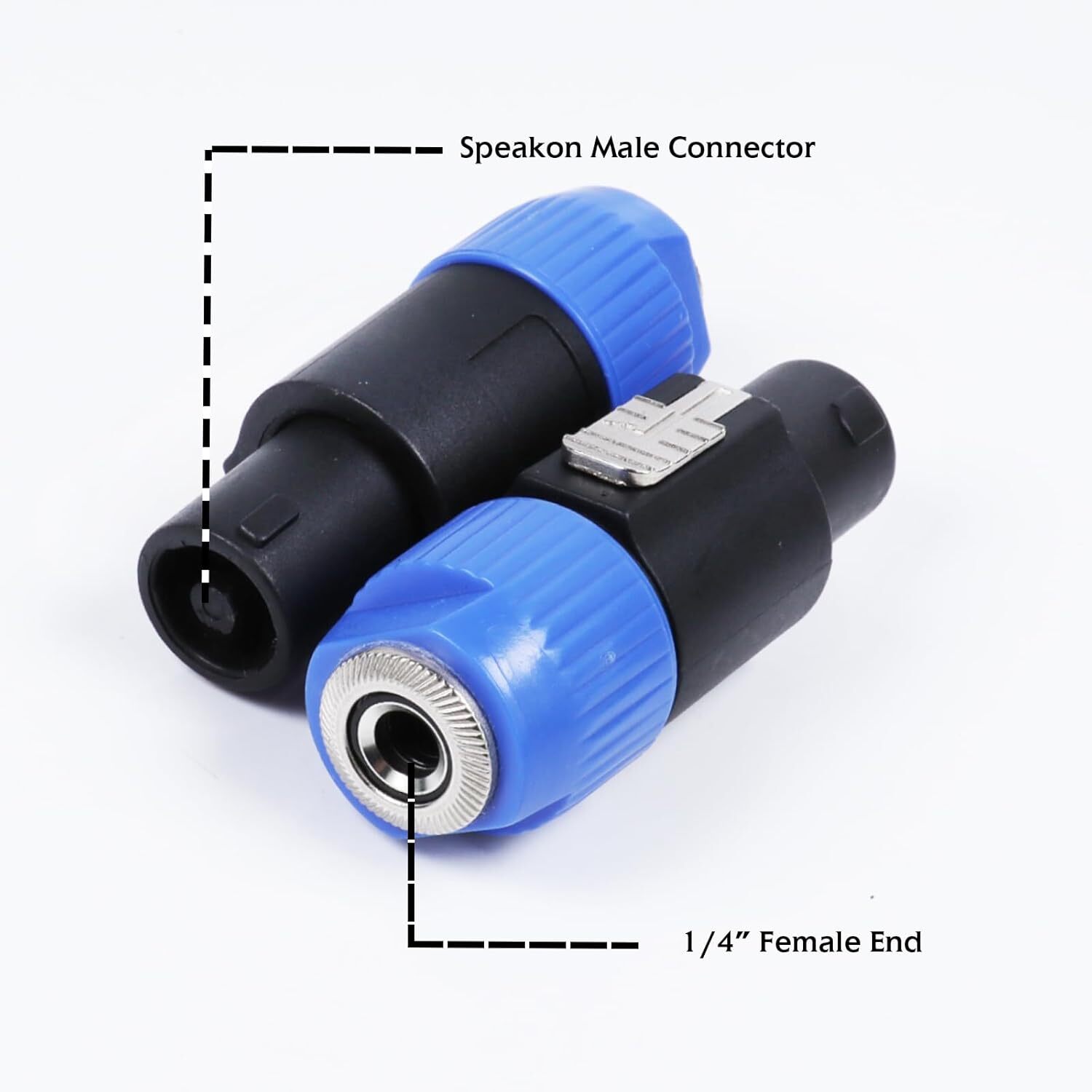 2PCS Speakon to 1/4" Inch Connector Plug Pro Speak-On Male to 1/4 Female Adapter