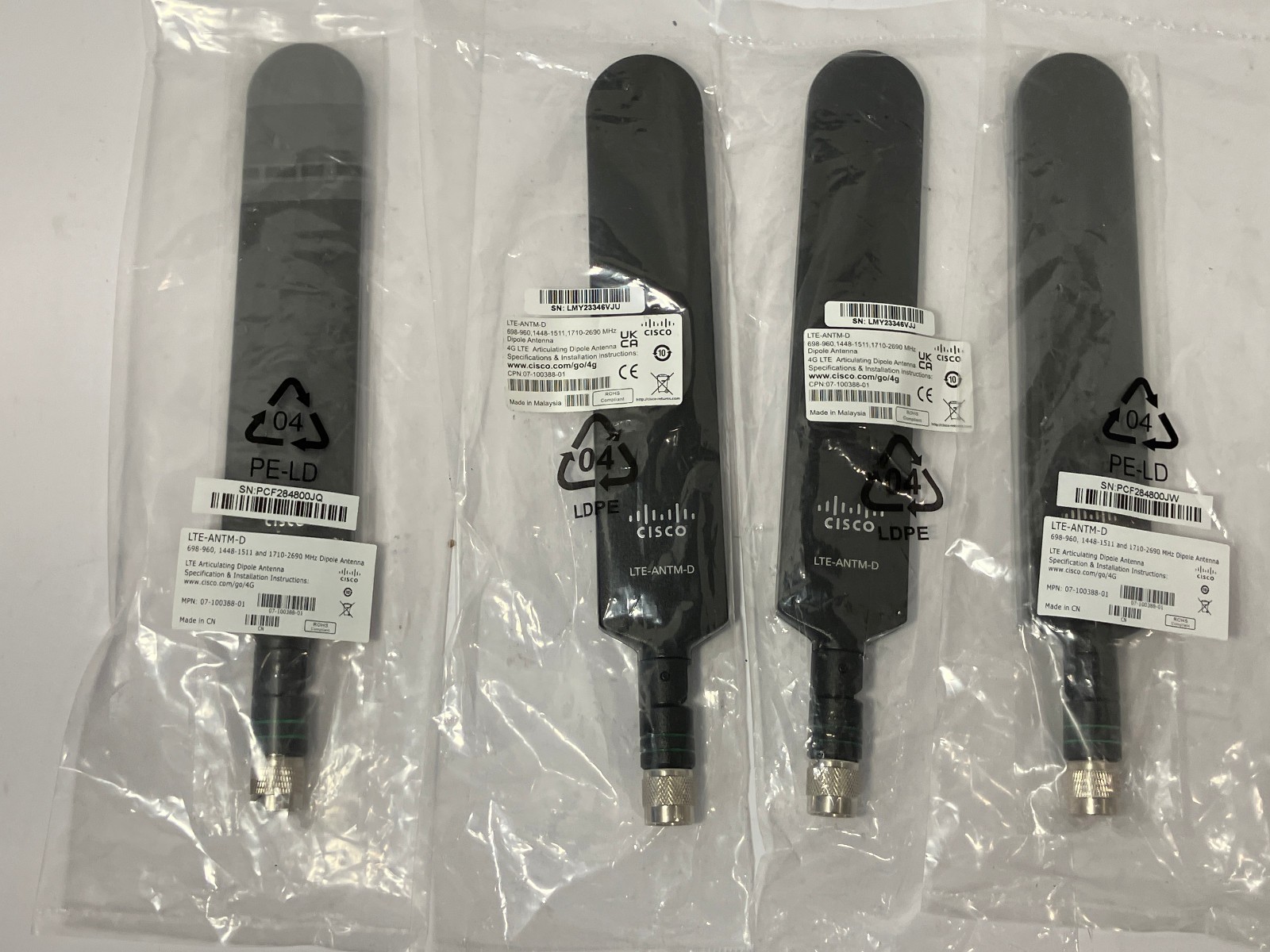 4x NEW Cisco 4G/3G Omnidirectional Dipole Antenna 4G-LTE-ANTM-D