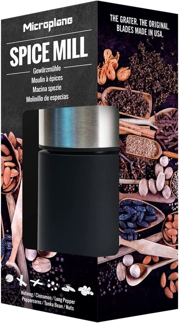 Microplane Spice Mill Black Stainless Steel Accents Grinder