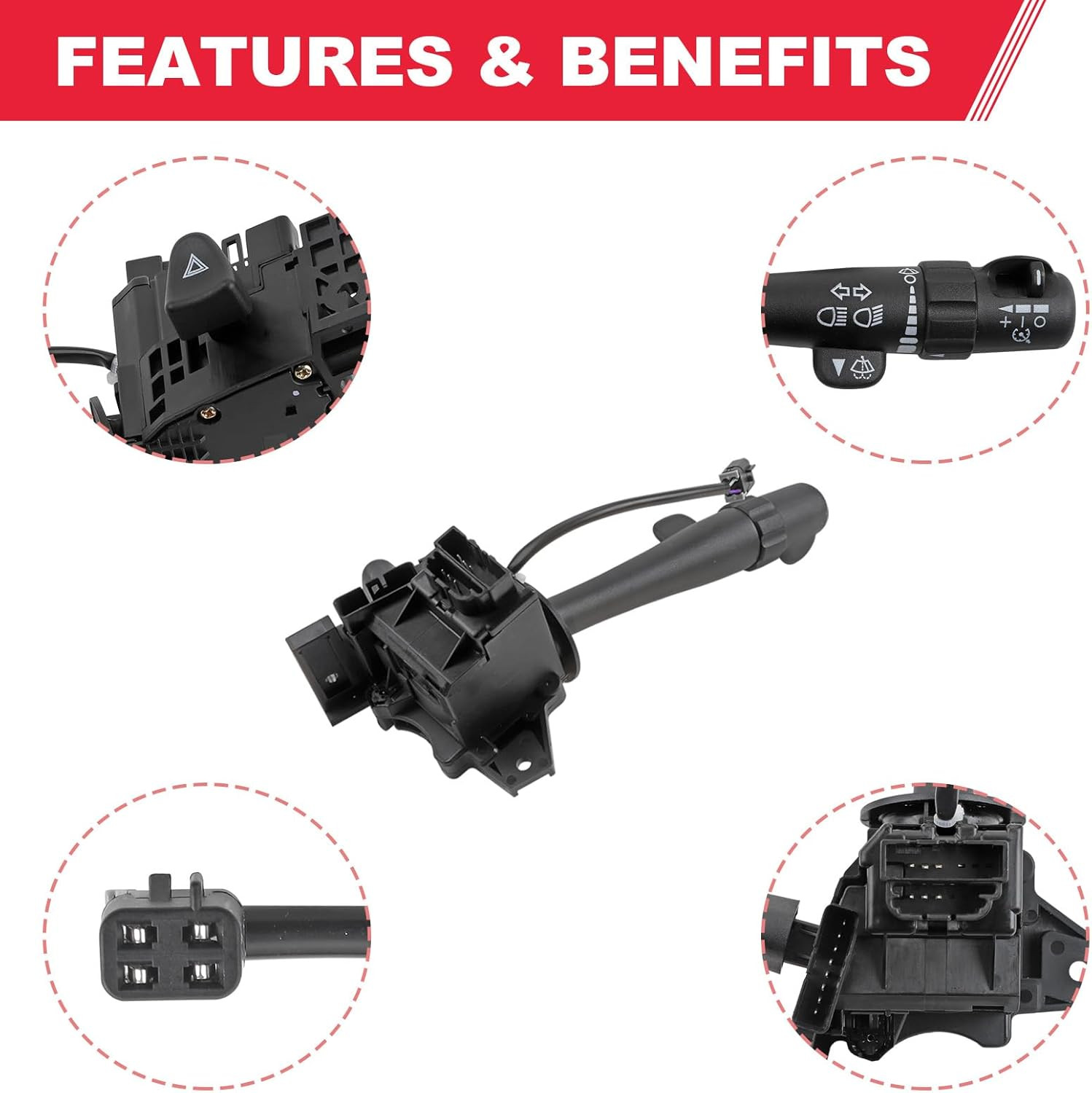 Multifunction Turn Signal Switch Fits for 2002-2009 Chevy Silverado Tahoe GMC En