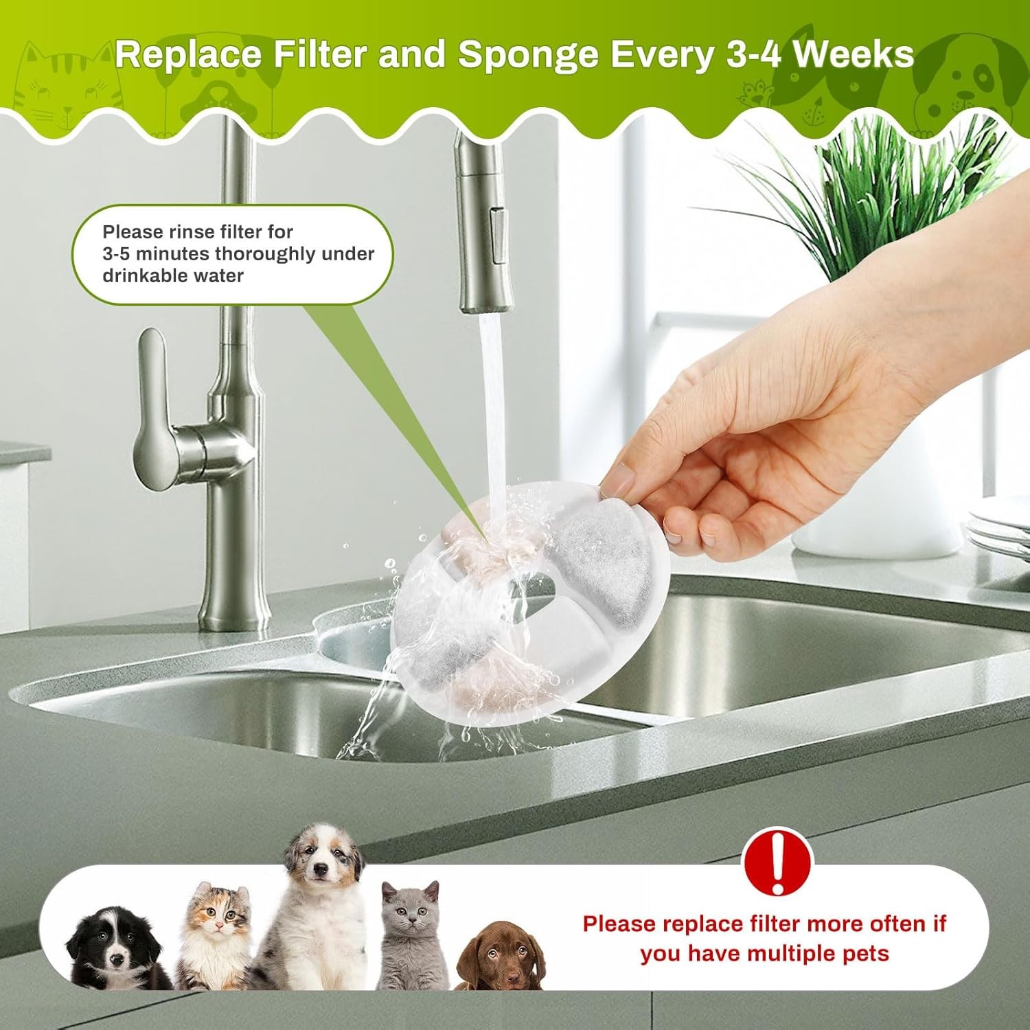 8x Pet Water Fountain Replacement Filters for Cat Dog Drinking Flower USA