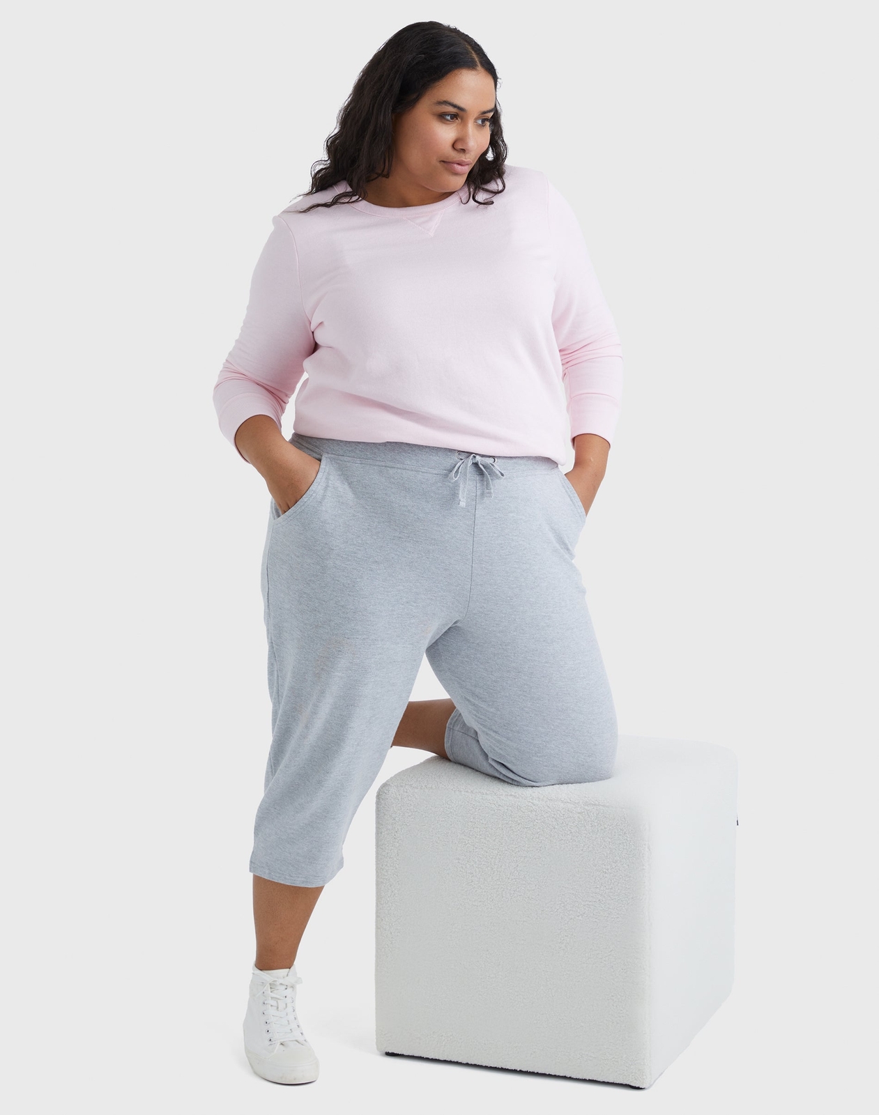 Just My Size Capri French Terry Womens Plus Your Choice 4 Colors & sz 1x to 5x