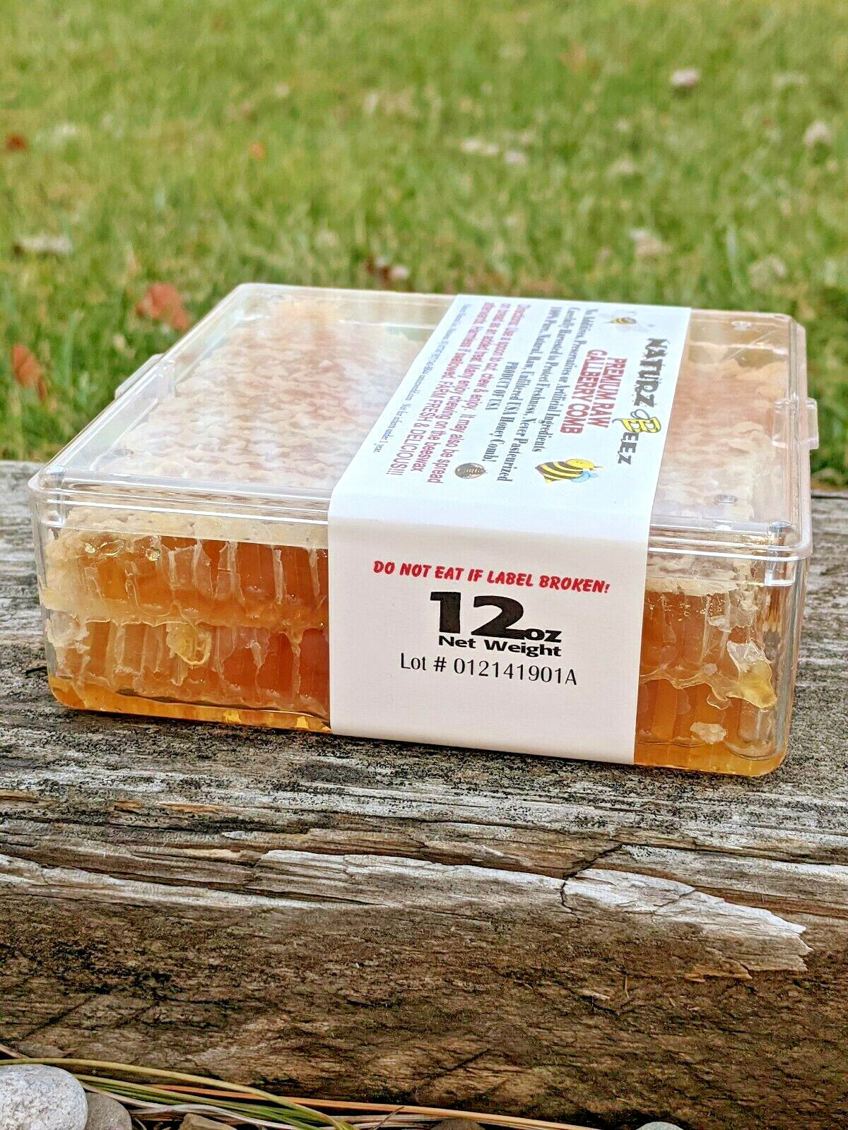 PREMIUM HONEY RAW GALLBERRY COMB 12oz 100% PURE UNFILTERED USA HONEYCOMB
