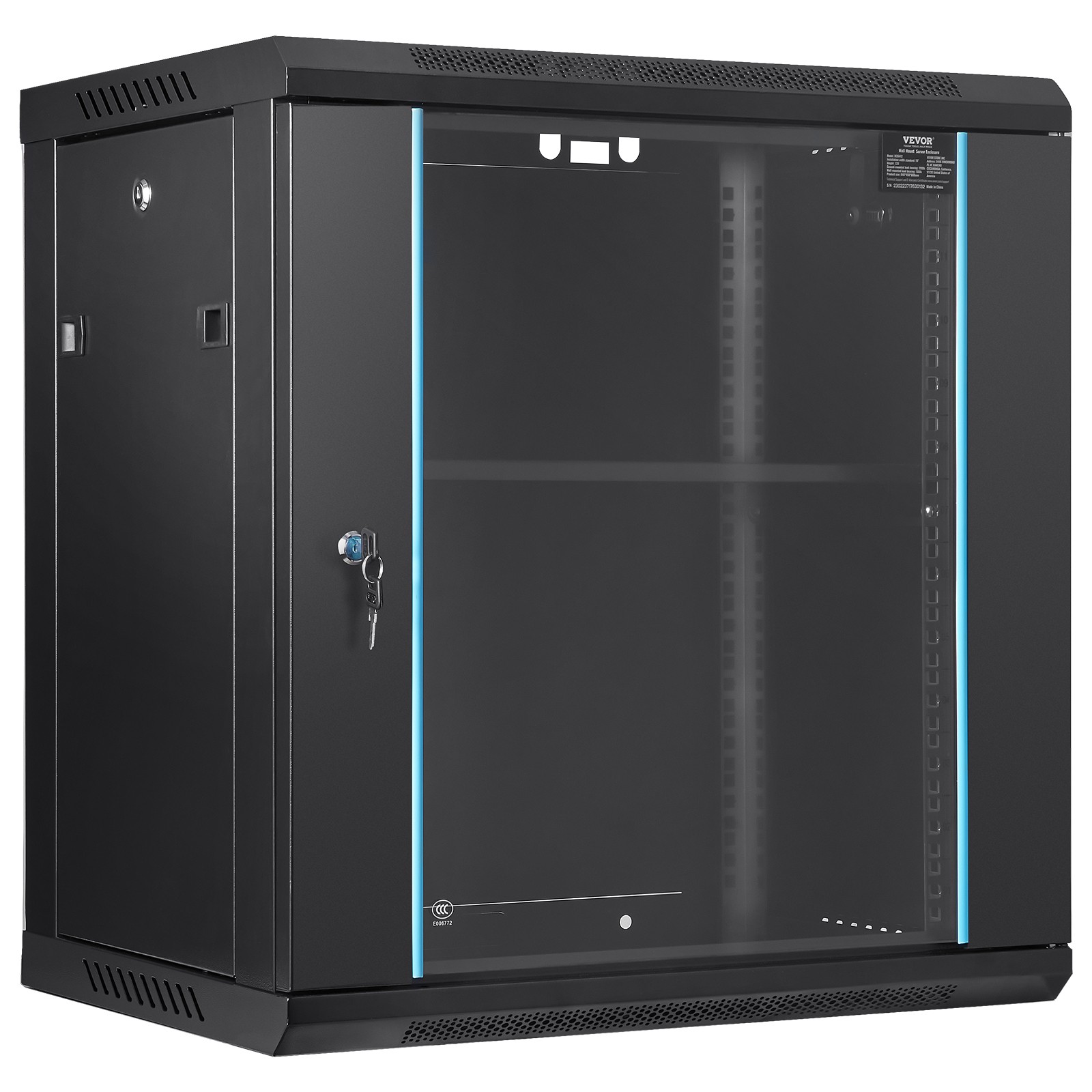 12U Wall Mount Network Server Rack Cabinet Enclosure 15.5'' Deep Door Lock