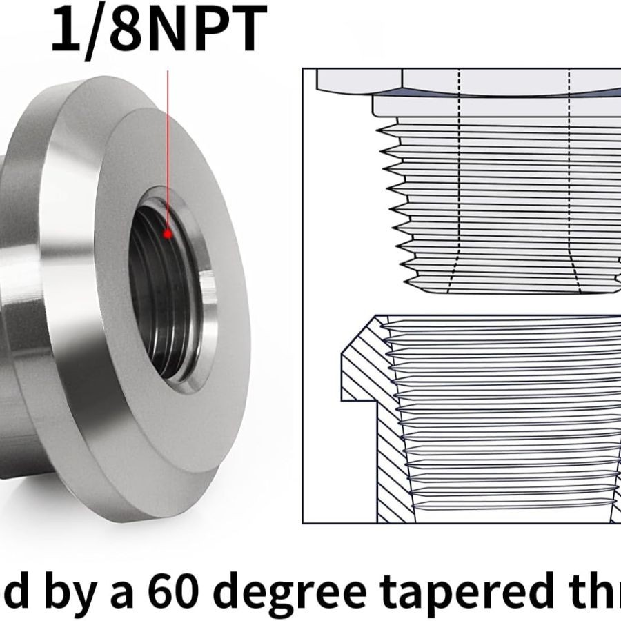 Aluminum 1/8" NPT Female Weld on Bung Weldable Fitting 4PCS-1/8NPT
