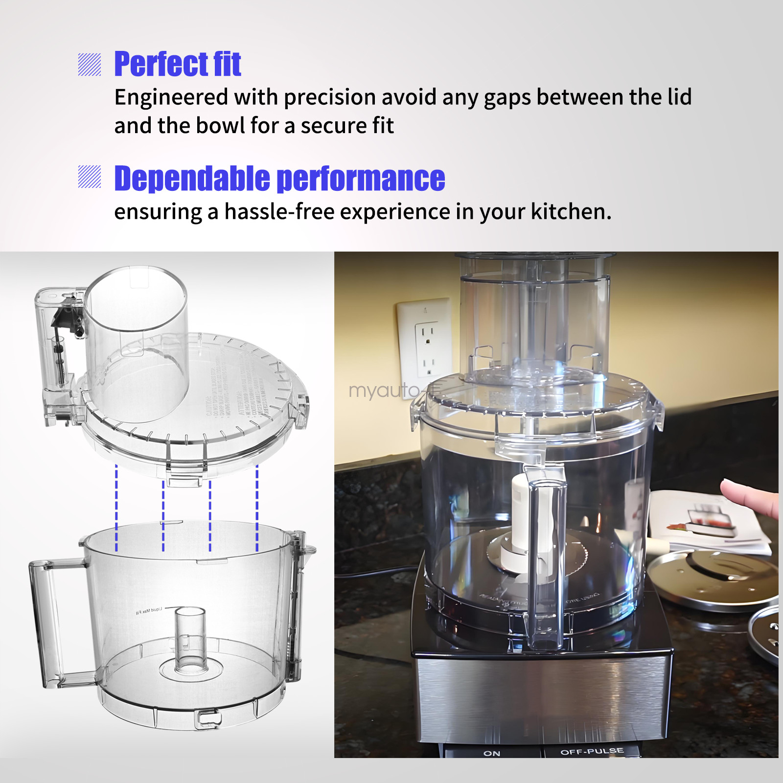 DFP-14NWBCT1 Fits Cuisinart Food Processor Work Bowl Cover for DLC-005AGTXT1