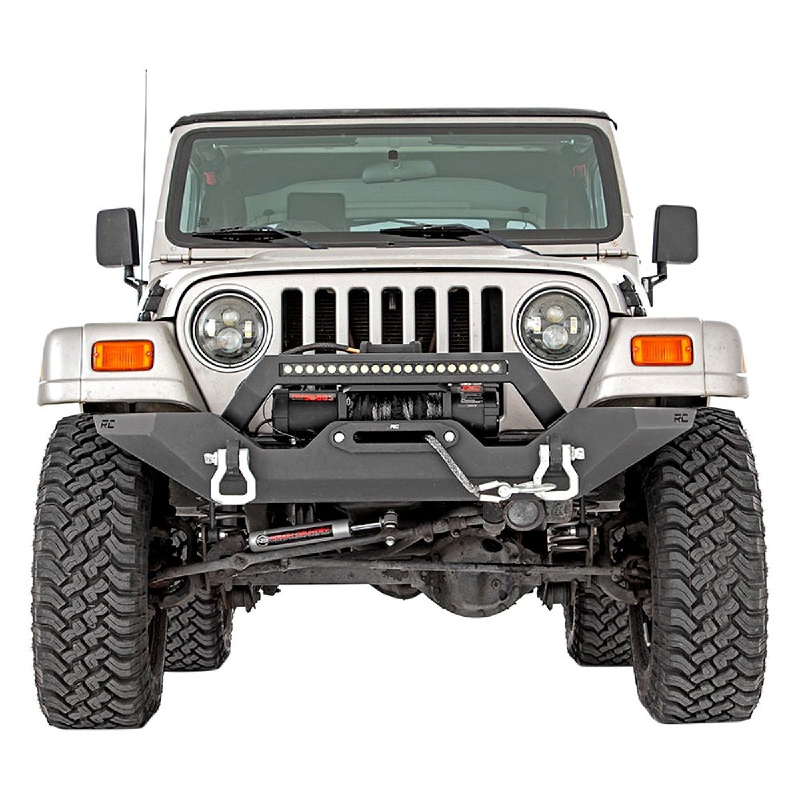 Rough Country N3 Steering Stabilizer with Pitman Arm for 84-06 Wrangler Cherokee