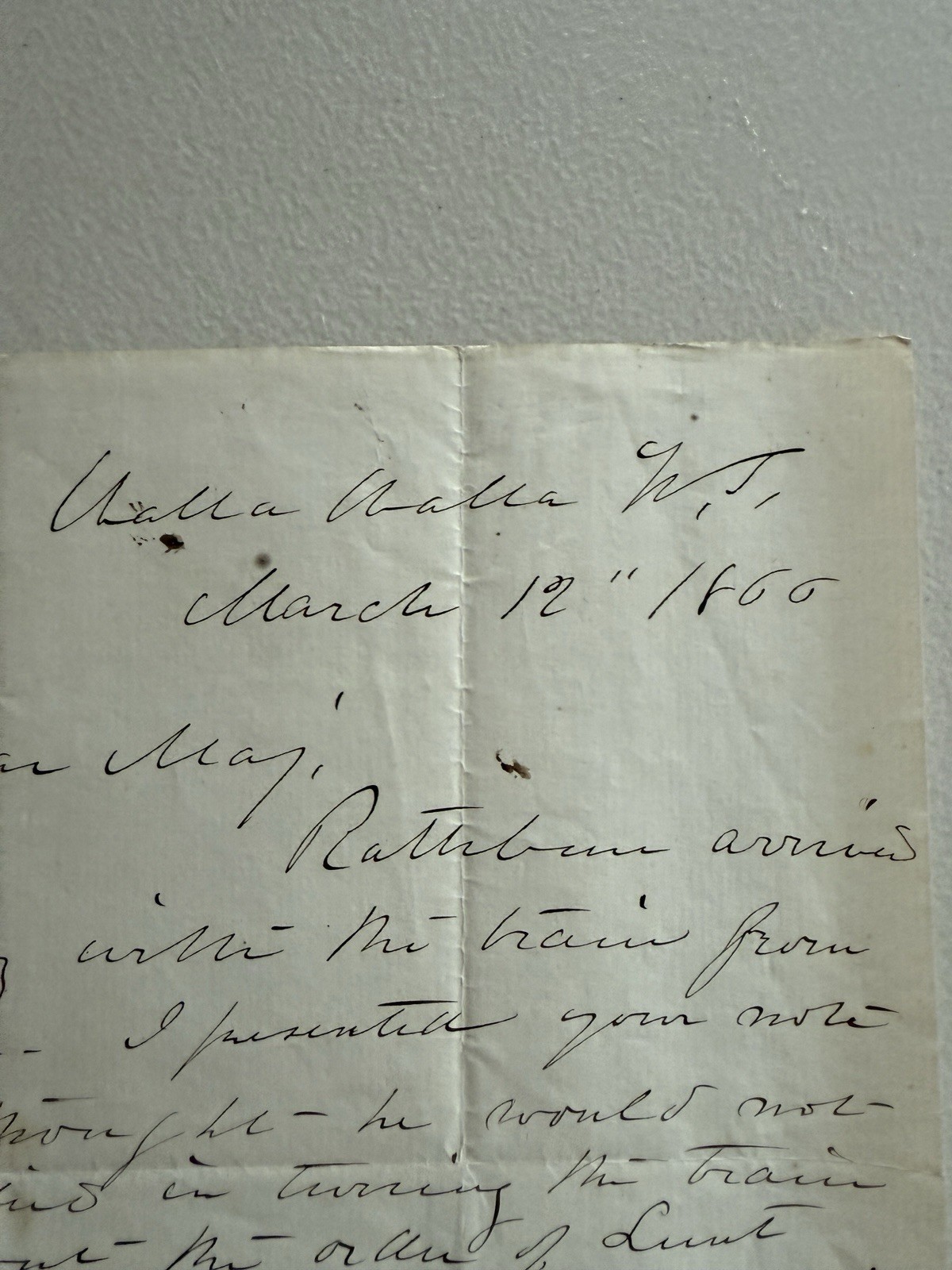 1866 Military Letter Walla Walla Wallula Washington Territory Letter