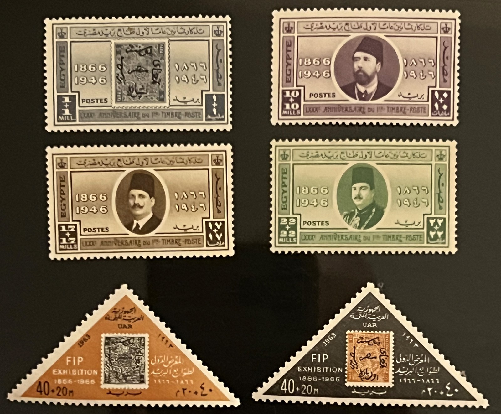 EGYPT stamps-1946+1963-C-anniversary 1st timber 1866-MINT-scott# 291-294 160 161