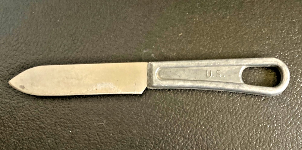 NICE Vintage 1953 USMC Military Mess Kit Knife Cast Aluminum Handle Ontario Mfg.